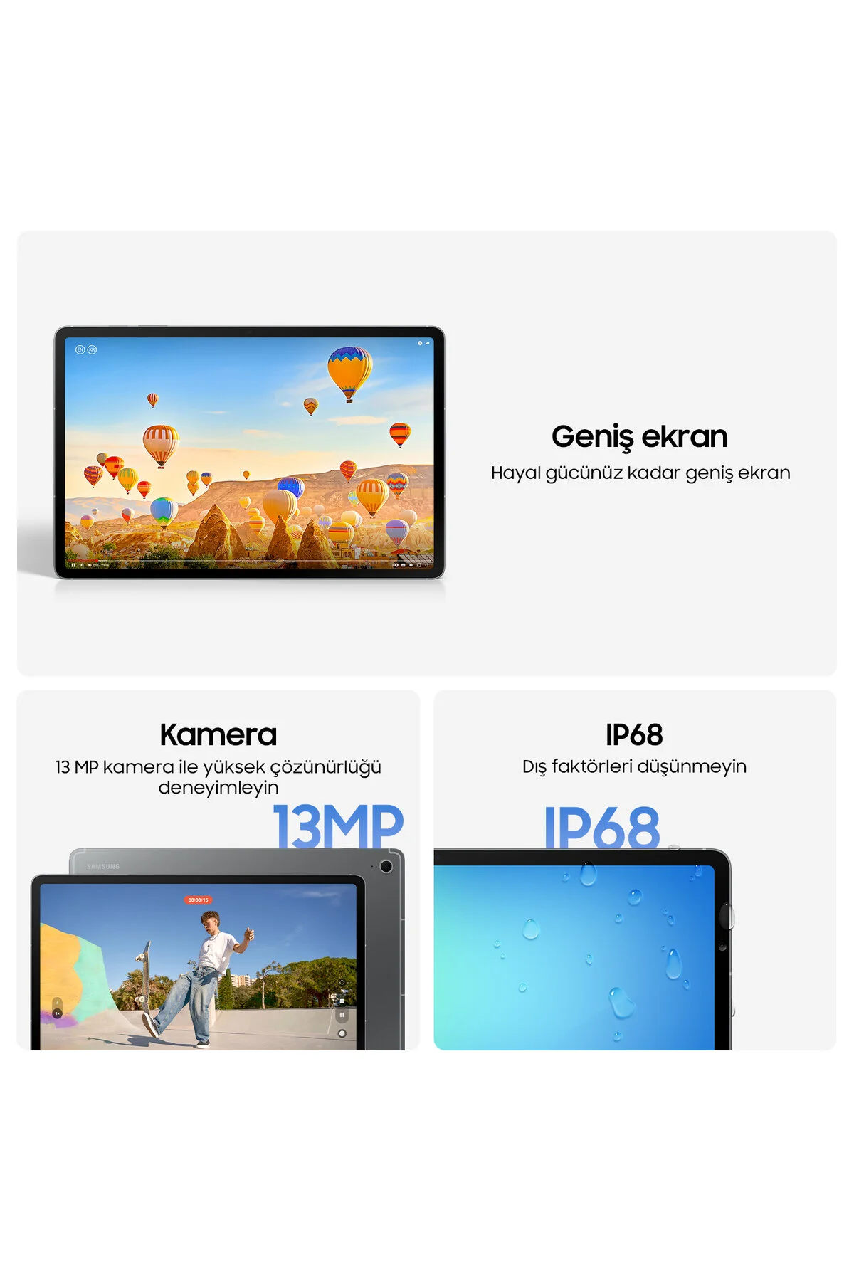 Samsung Galaxy Tab S10 FE Plus 128 GB 13.1" Gri Tablet
