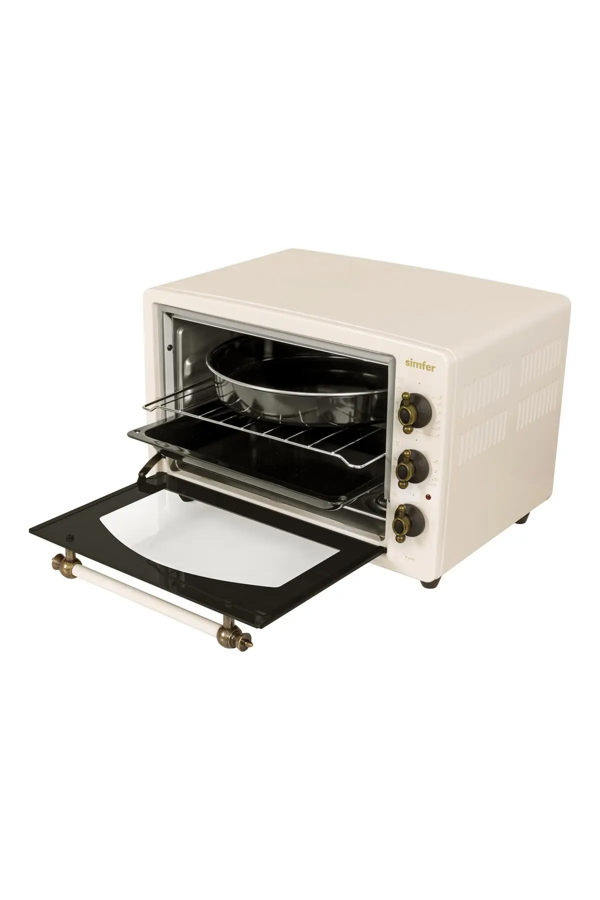 Simfer 3495 Retro Bej 34 LT Statik Mini/Midi Fırın - 4 Fonksiyon, Programlanabilir Pişirme & Isı Kontrol