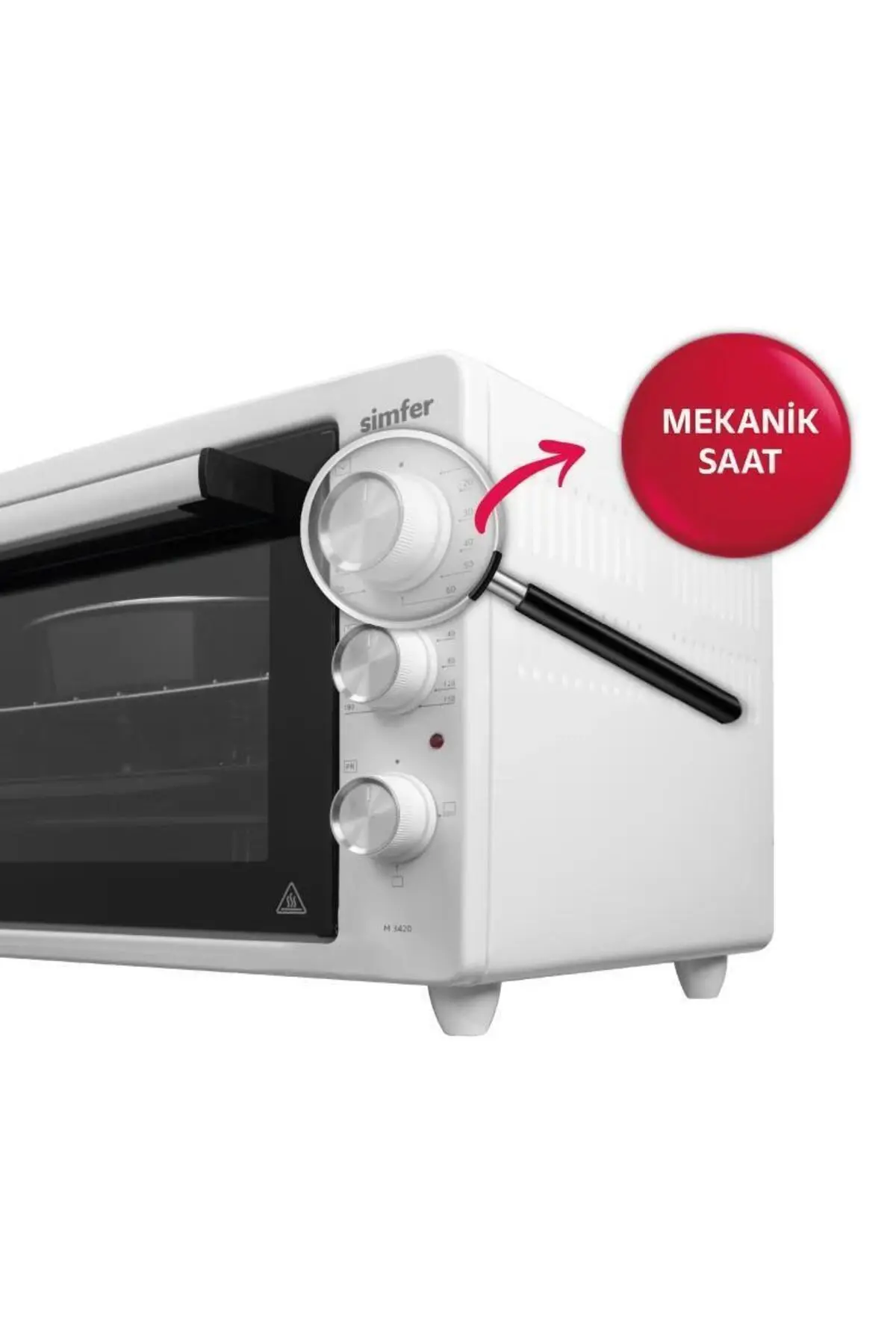 Simfer 4242 Beyaz 42 LT Turbo Fan Mini/Midi Fırın - 6 Fonksiyon,Yoğurt Yapma, Buz Çözme & İç Aydınlatma