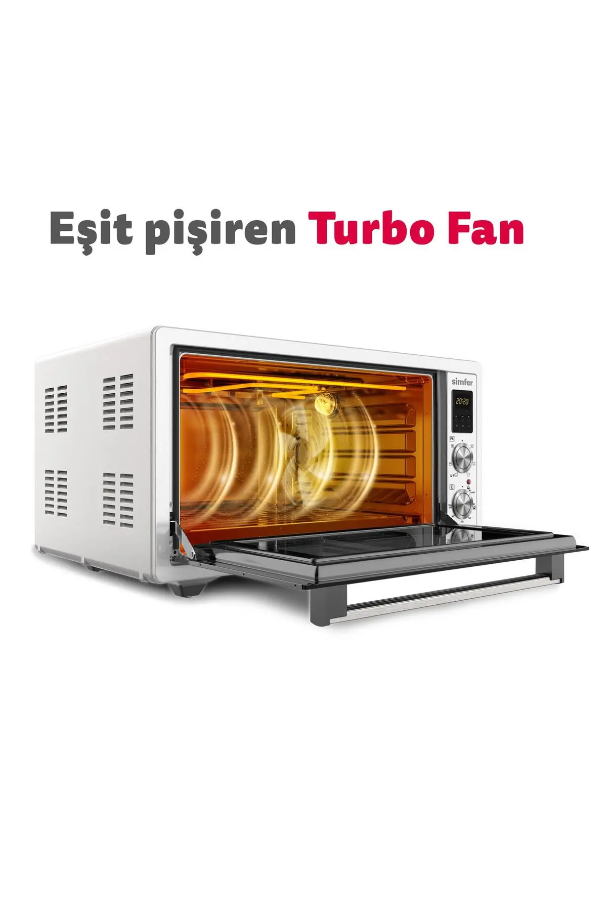 Simfer 4242 Beyaz 42 LT Turbo Fan Mini/Midi Fırın - 6 Fonksiyon,Yoğurt Yapma, Buz Çözme & İç Aydınlatma
