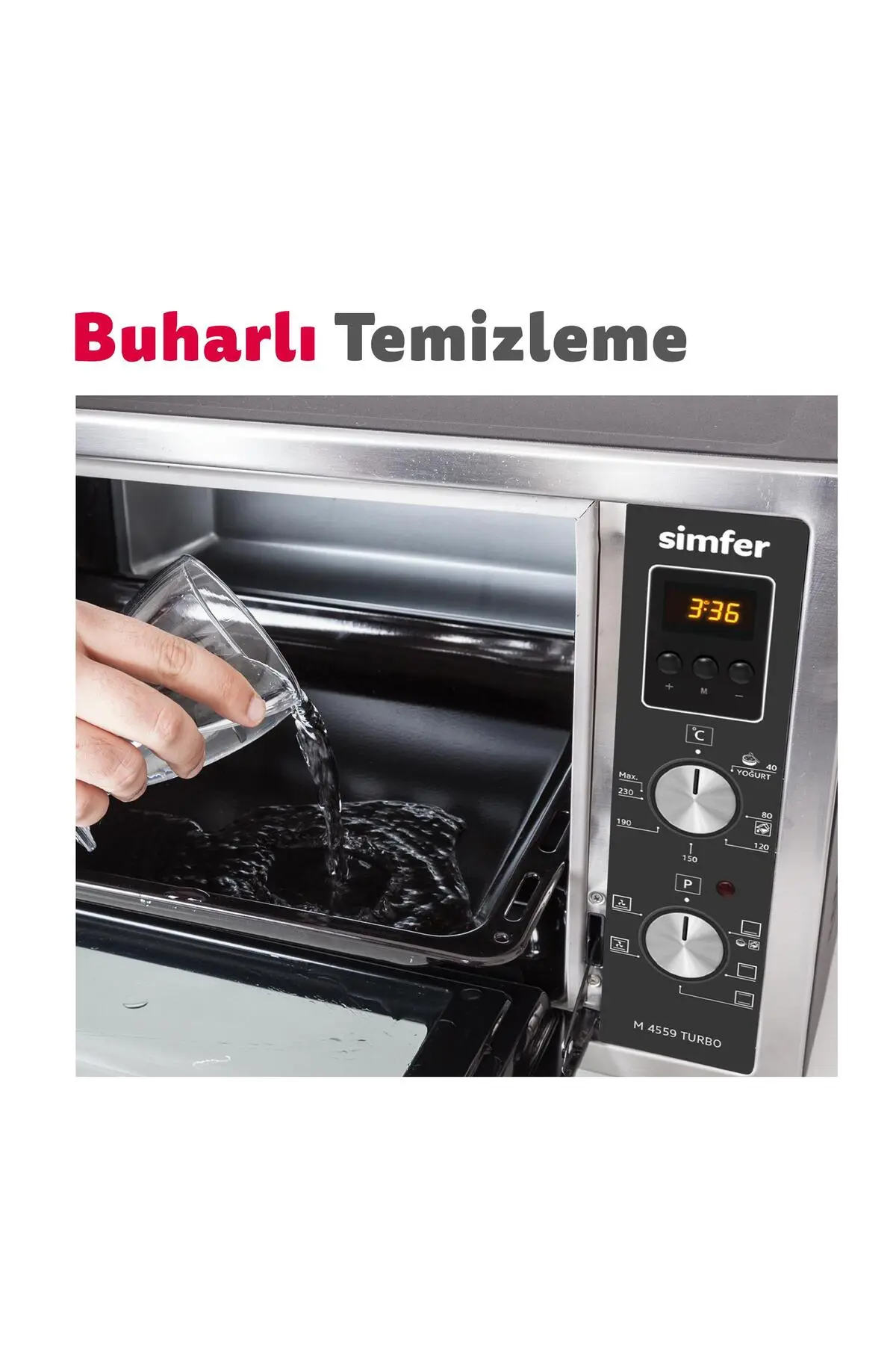 Simfer 4242 Beyaz 42 LT Turbo Fan Mini/Midi Fırın - 6 Fonksiyon,Yoğurt Yapma, Buz Çözme & İç Aydınlatma