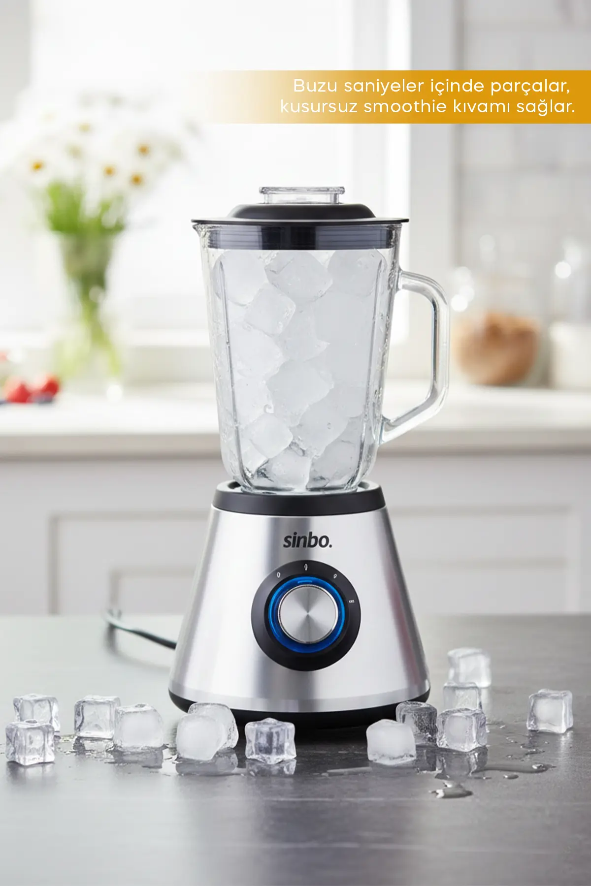 Sinbo SHB-7520 Turbo Blender – 400W, 1.5L Cam Hazne, 6 Bıçaklı Buz Kırma & Smoothie