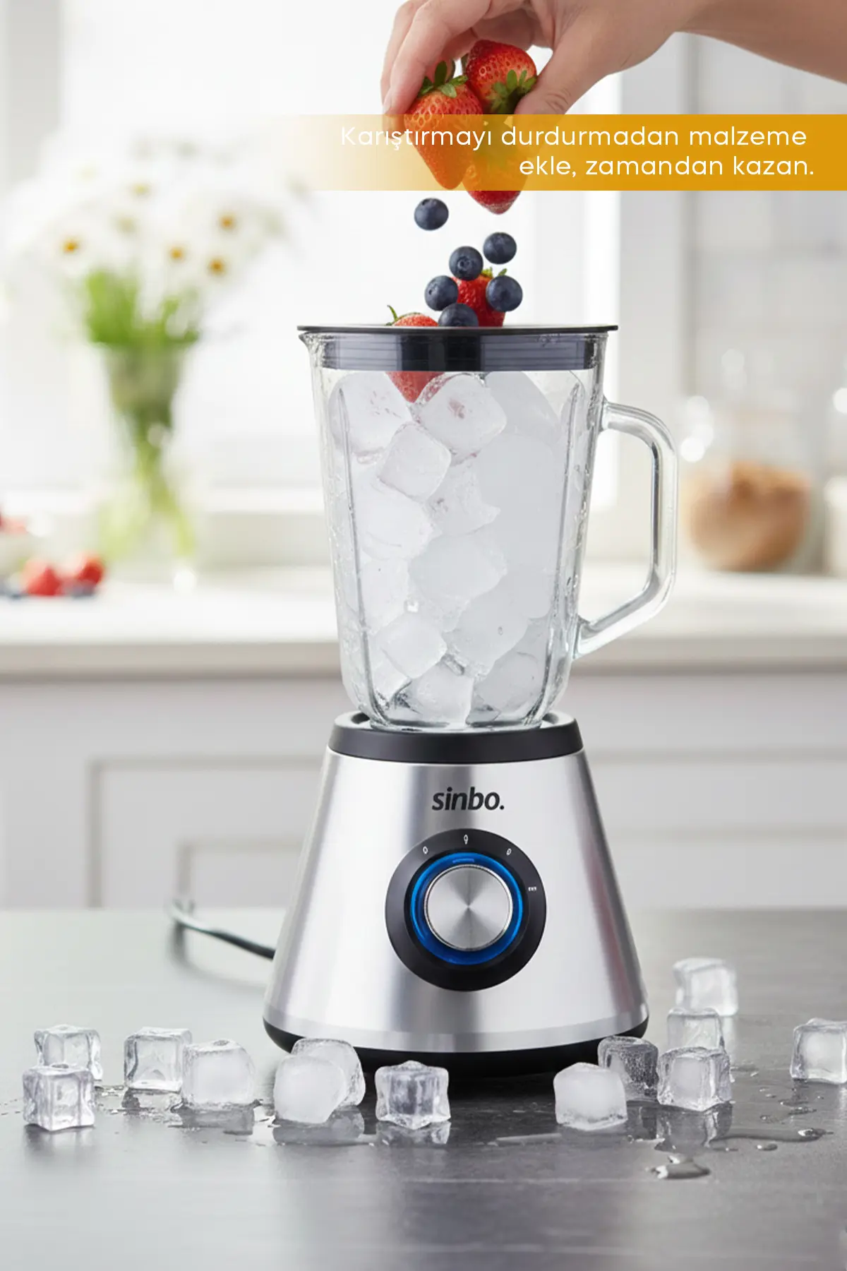 Sinbo SHB-7520 Turbo Blender – 400W, 1.5L Cam Hazne, 6 Bıçaklı Buz Kırma & Smoothie