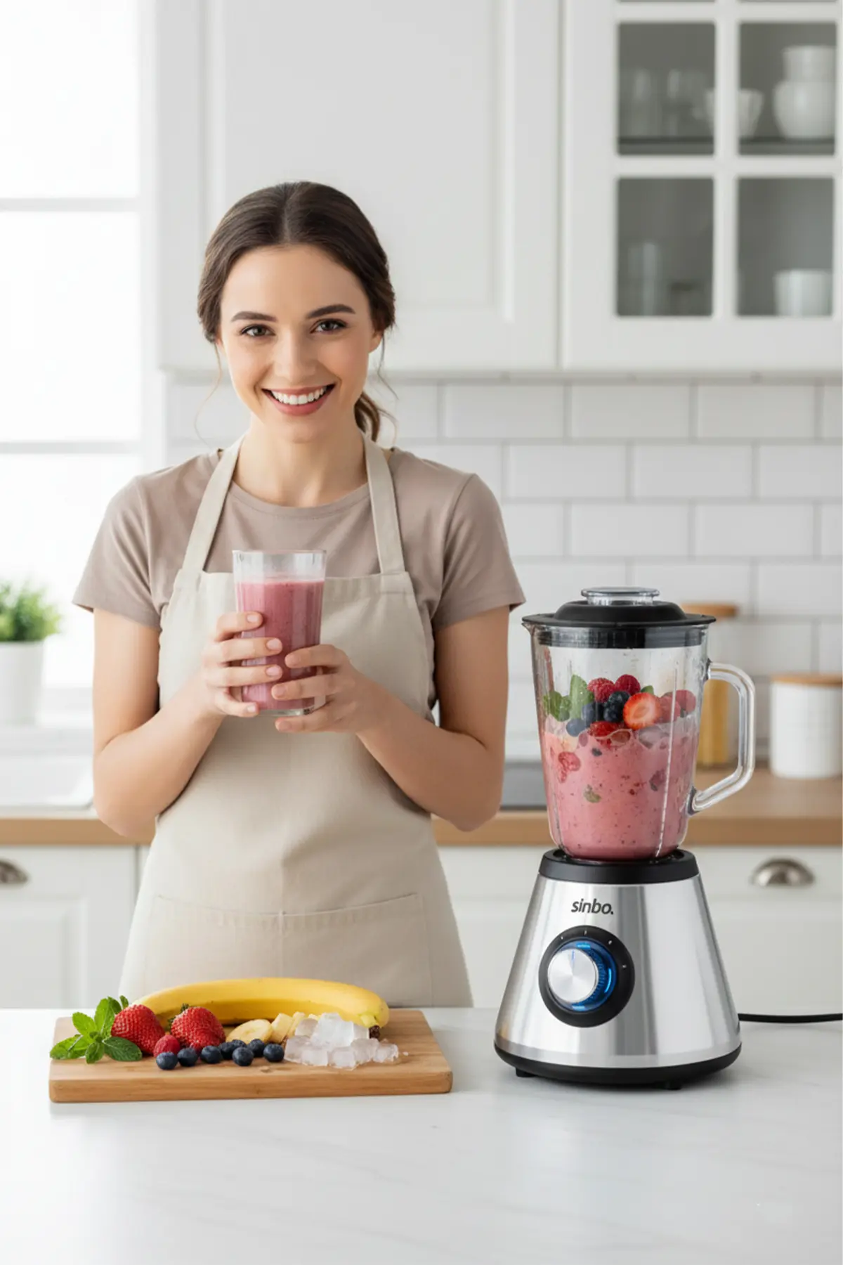 Sinbo SHB-7520 Turbo Blender – 400W, 1.5L Cam Hazne, 6 Bıçaklı Buz Kırma & Smoothie