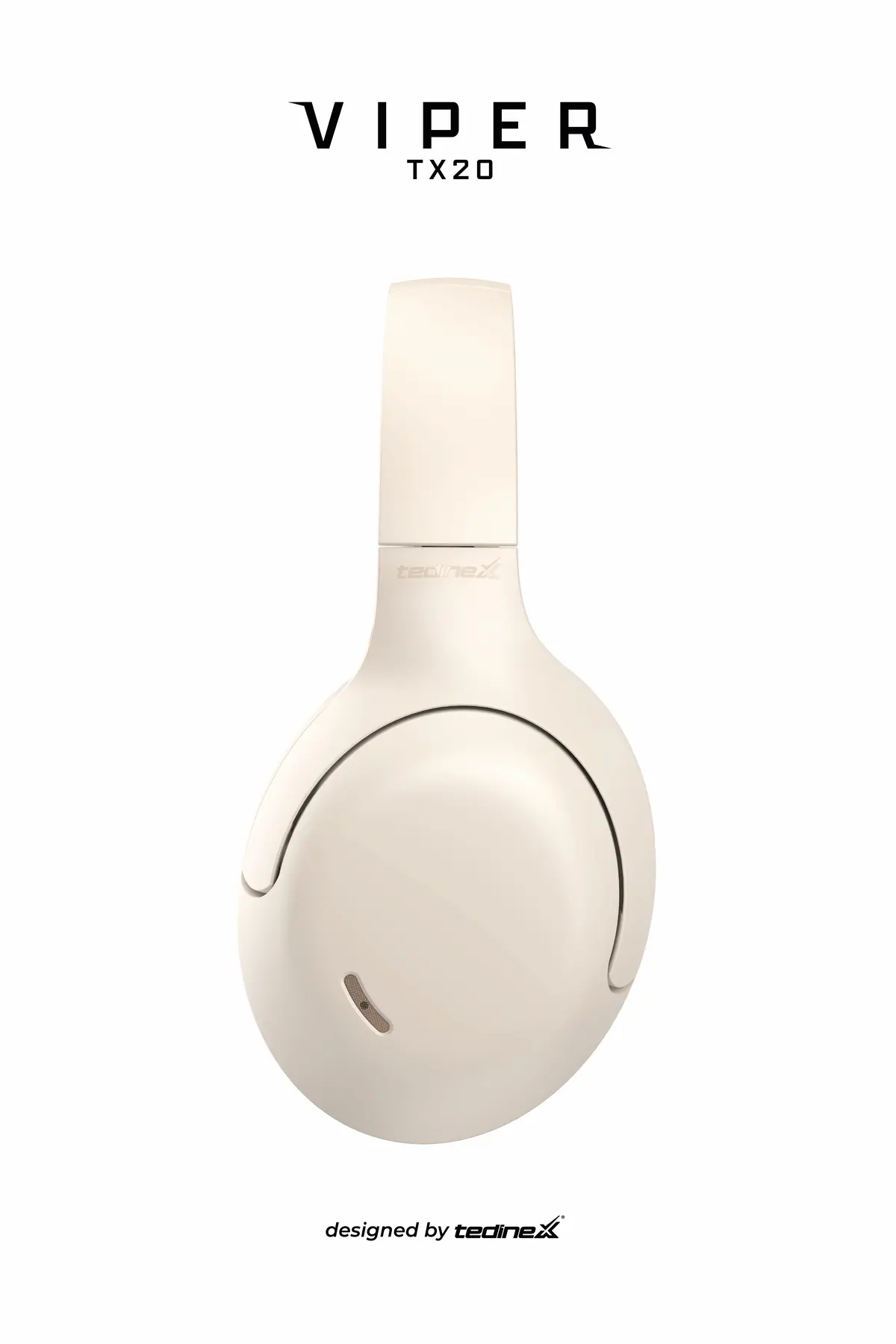 Tedinex VIPER TX20 Bluetooth 6.0 Kulak Üstü Kablosuz Kulaklık Aktif Gürültü Engelleme 70 Saat Pil Bej