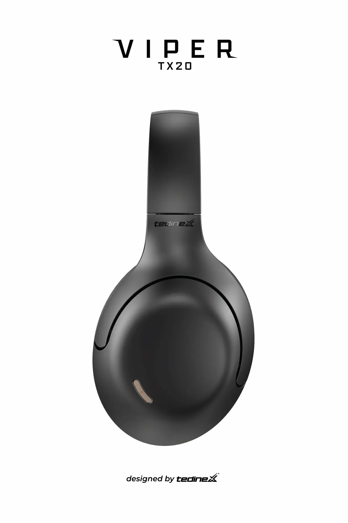 Tedinex VIPER TX20 Bluetooth 6.0 Kulak Üstü Kablosuz Kulaklık Aktif Gürültü Engelleme 70 Saat Pil Siyah