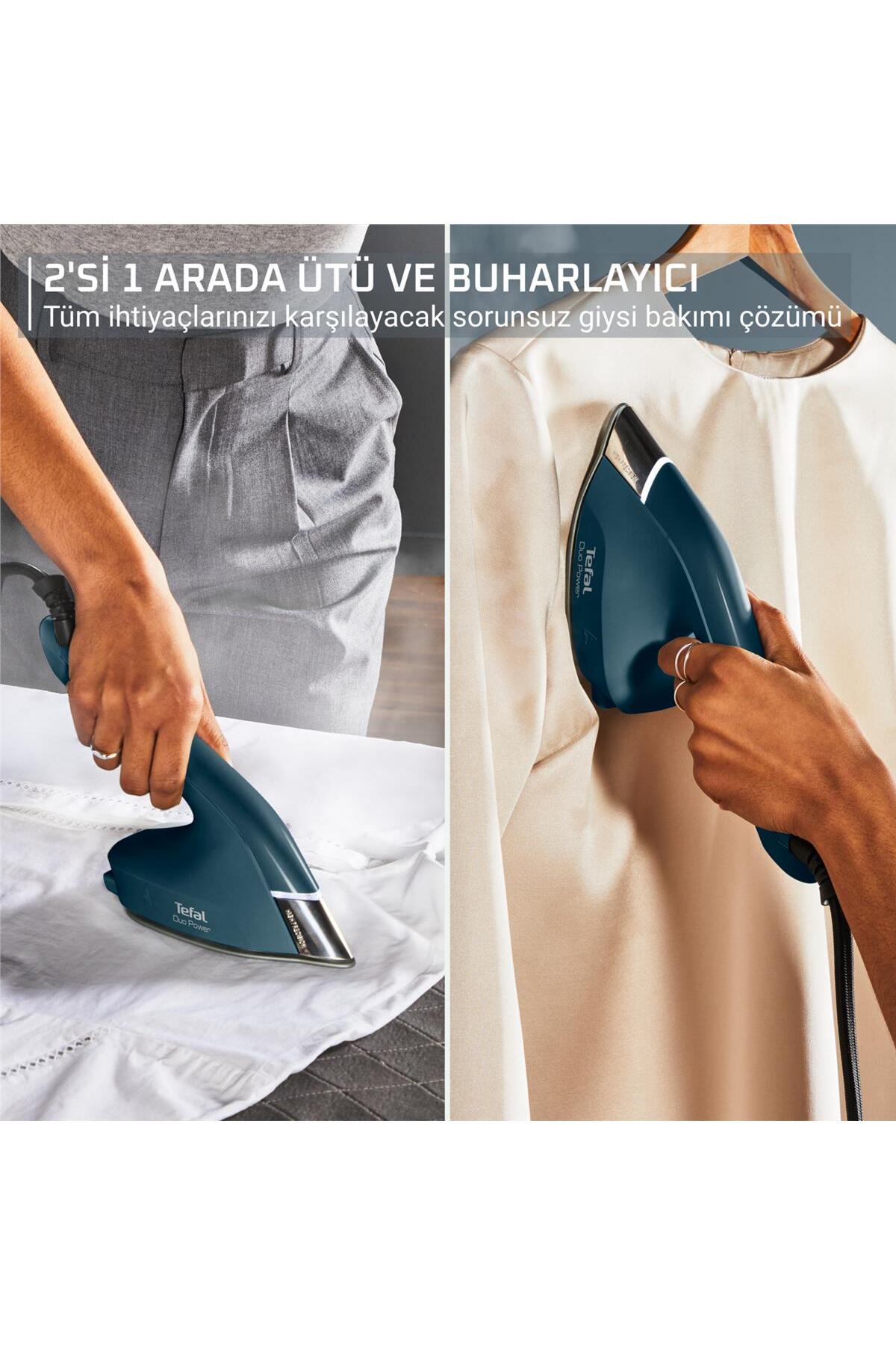 TEFAL Duo Power 2 in 1 Kırışıklık Giderici 1700 Watt Buharlı Düzleştirici ve Ütü