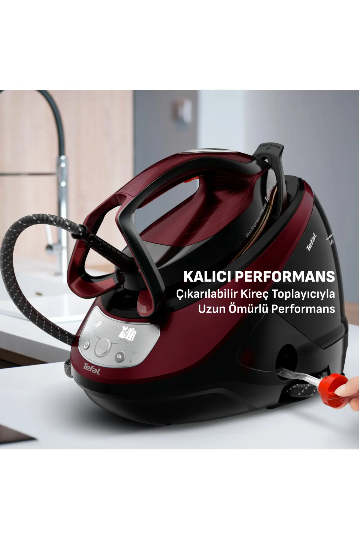 TEFAL GV9230 Pro Express Protect 140 gr Sürekli ve 560 gr Şok Buharlı 2600 Watt Buhar Kazanlı Ütü