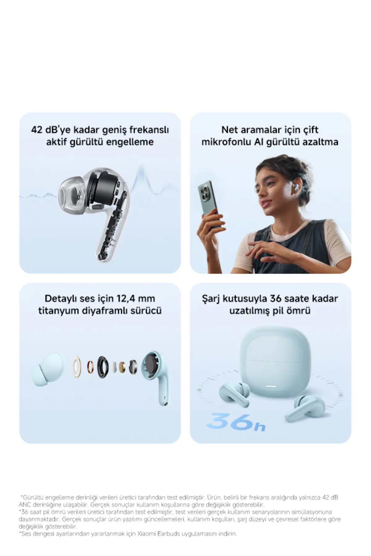 Xiaomi Redmi Buds 8 Lite Siyah Kulakiçi Kulaklık TWS - ANC BT 5.4 (Xiaomi TR Garantili)