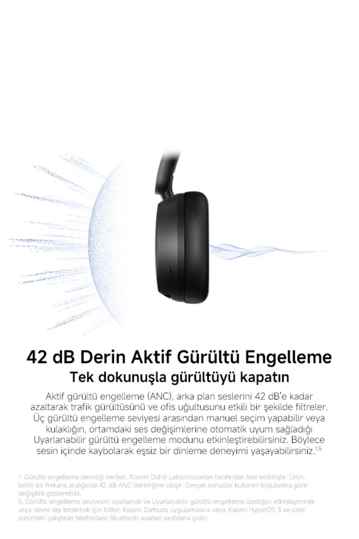 Xiaomi REDMI Headphones Neo mavi Kulak üstü - ANC BT 5.4 (Xiaomi TR Garantili)
