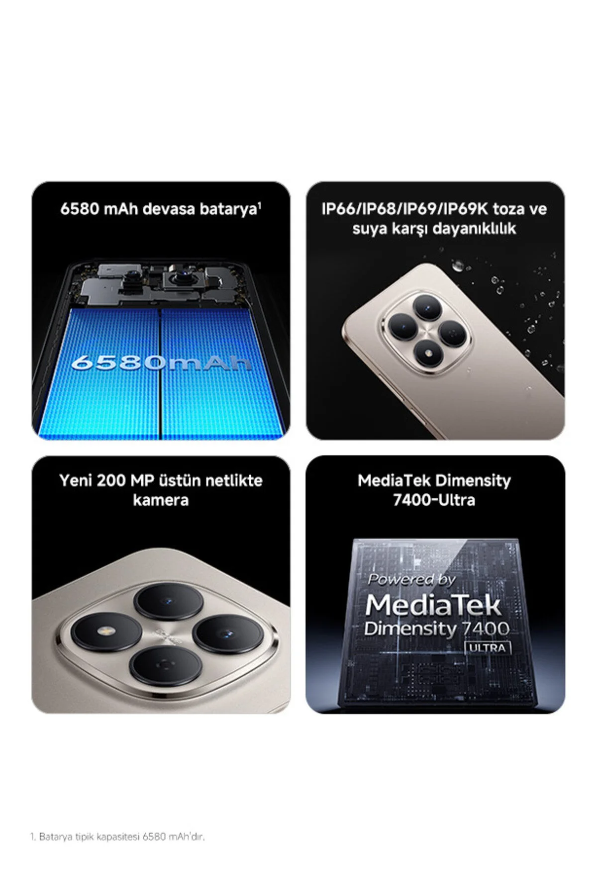 Xiaomi REDMI Note 15 Pro 5G 8 GB+256 GB Titanyum Gri (Xiaomi Türkiye Garantili )