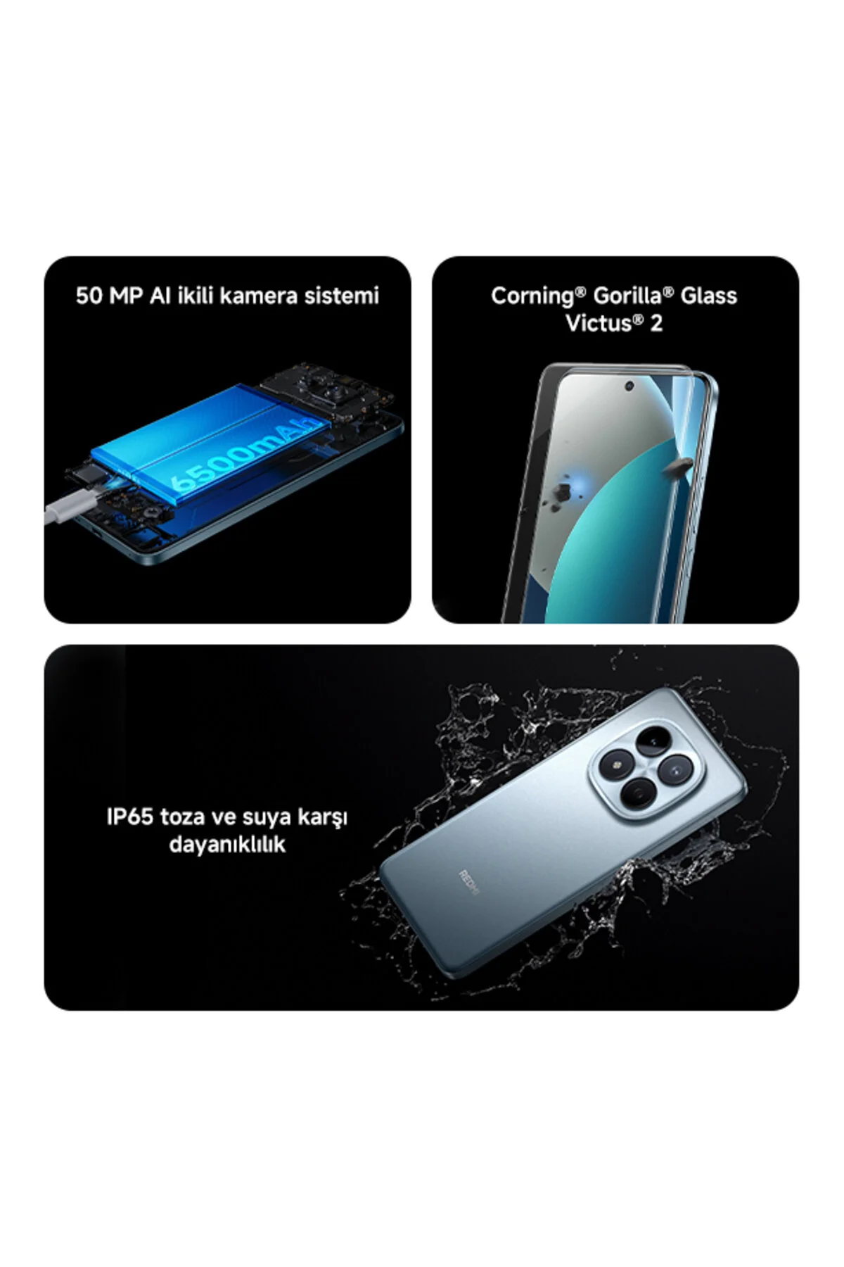 Xiaomi Redmi Note 15 Pro 8 GB+256 GB Siyah (Xiaomi Türkiye Garantili )