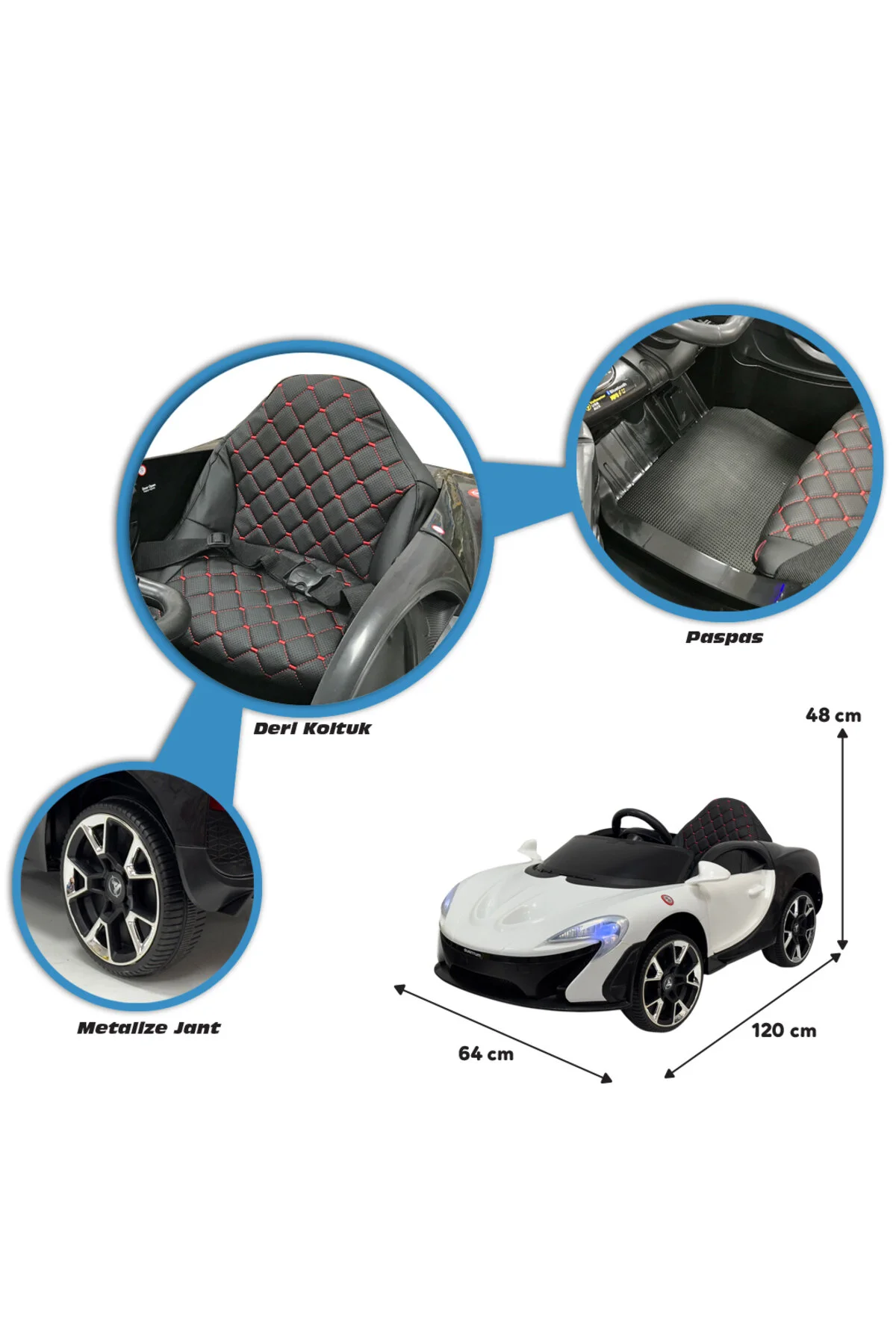 Akar Oyuncak Quantum Gt 12 Volt Akülü Araba Beyaz