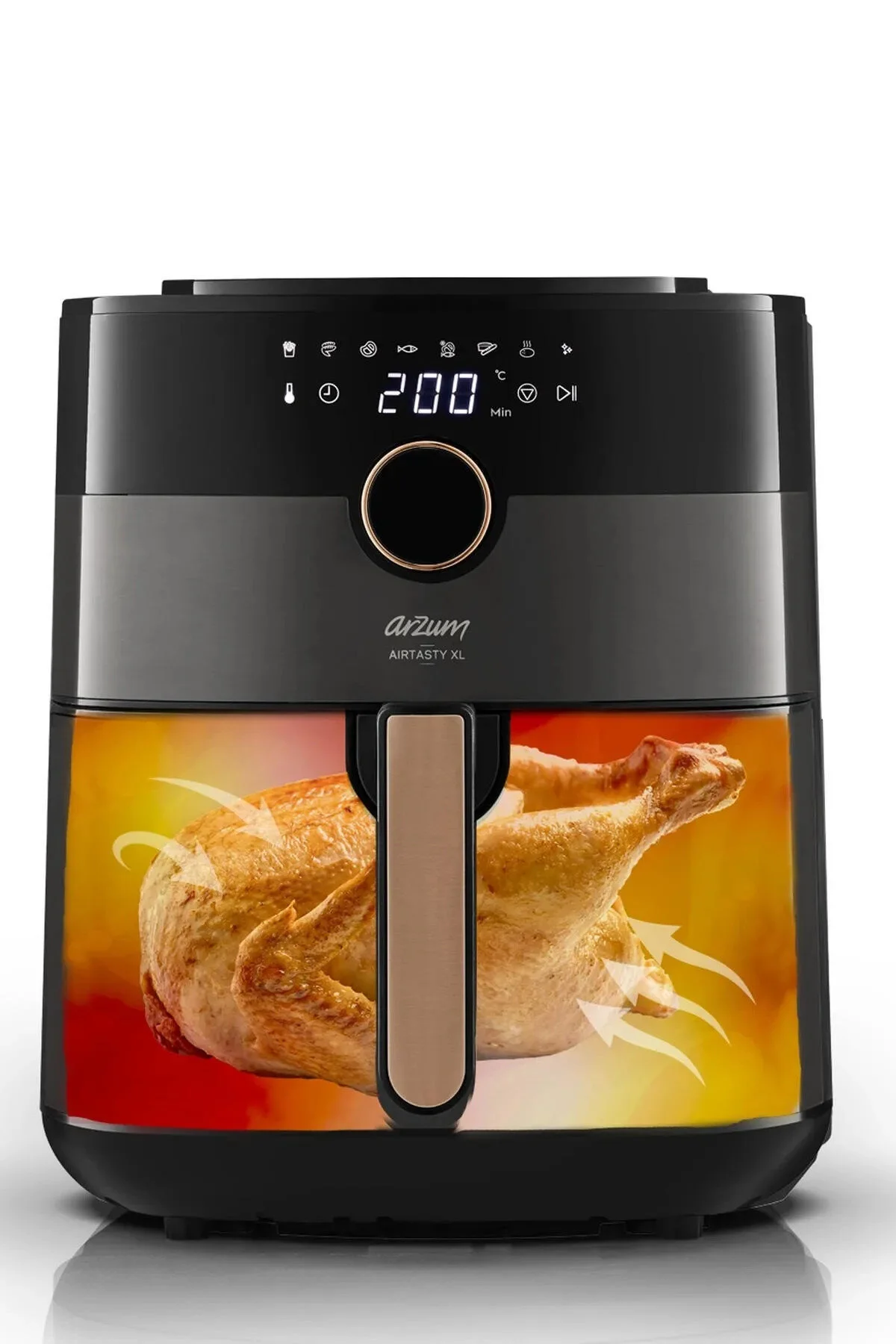 Arzum AR2074(AR2091)-B Airtasty XL Yağsız Fitöz Airfryer, 6 Litre Kapasite, Bakır