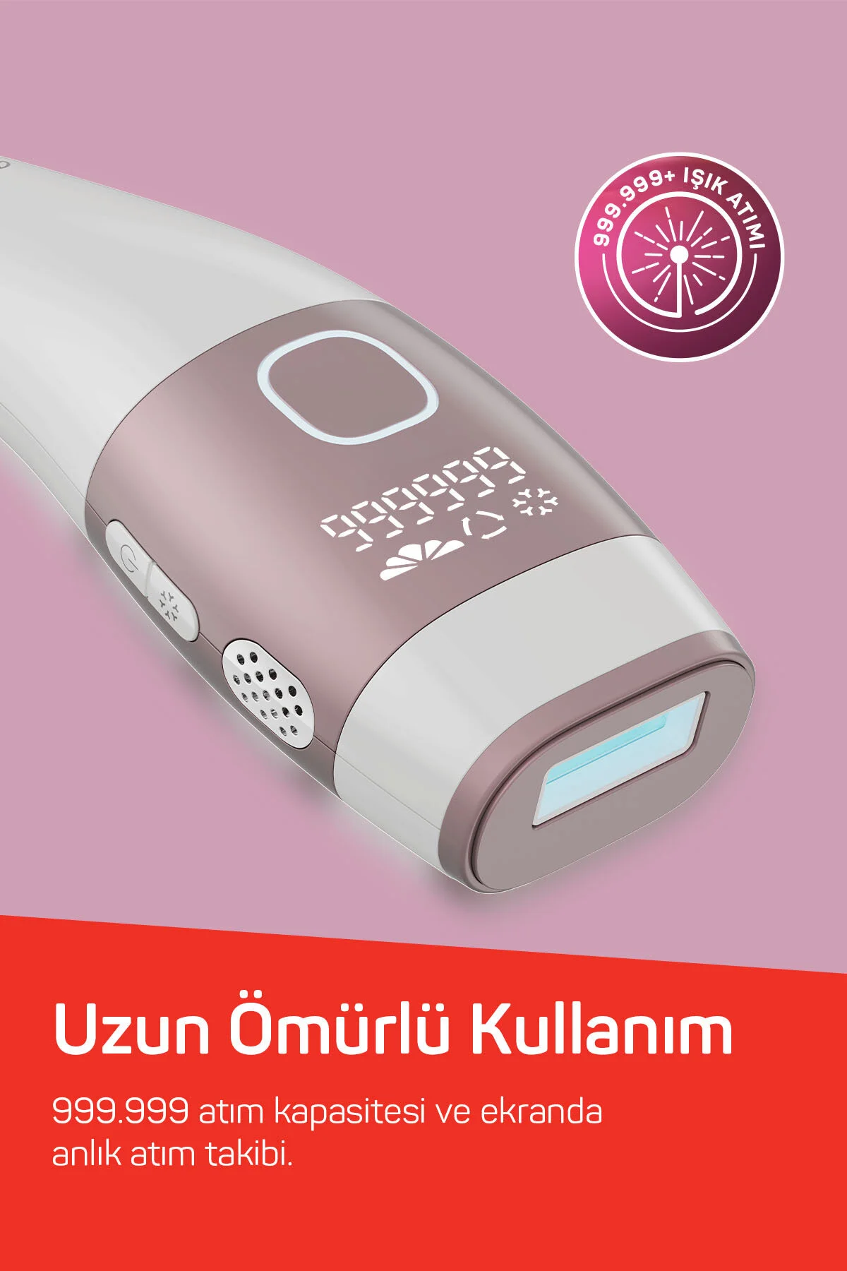 Arzum AR5176 SateenTouch IPL Lazer Epilasyon, 999.999 Atım,Evde Tüy Alma,Soğutmalı, 5 Kademe, Otomatik Mod