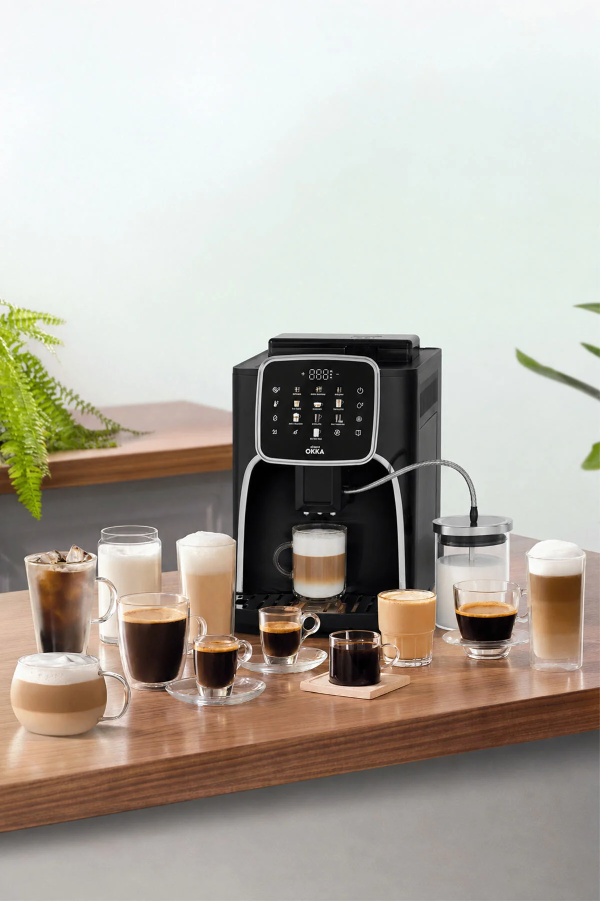 Arzum OK0028 Okka Espresso Pro M Tam Otomatik Espresso Makinesi, 11 Sıcak ve Soğuk İçecek, Krom