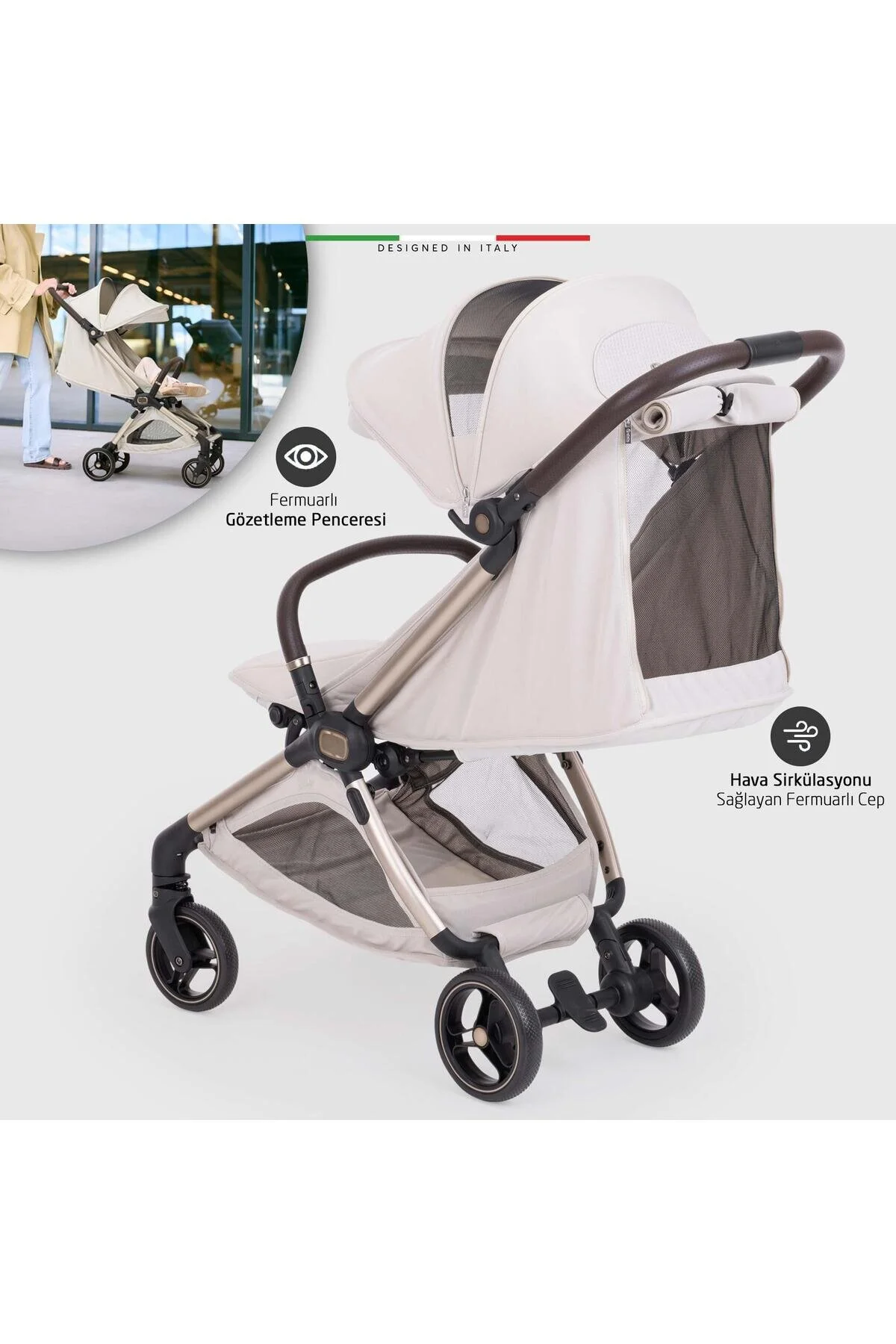 Elele Pilota Premium Kabin Tipi Bebek Arabası Bej