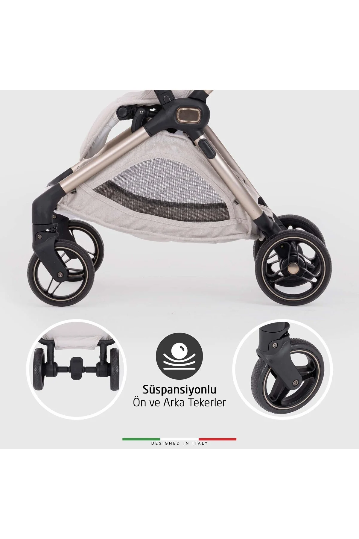 Elele Pilota Premium Kabin Tipi Bebek Arabası Bej