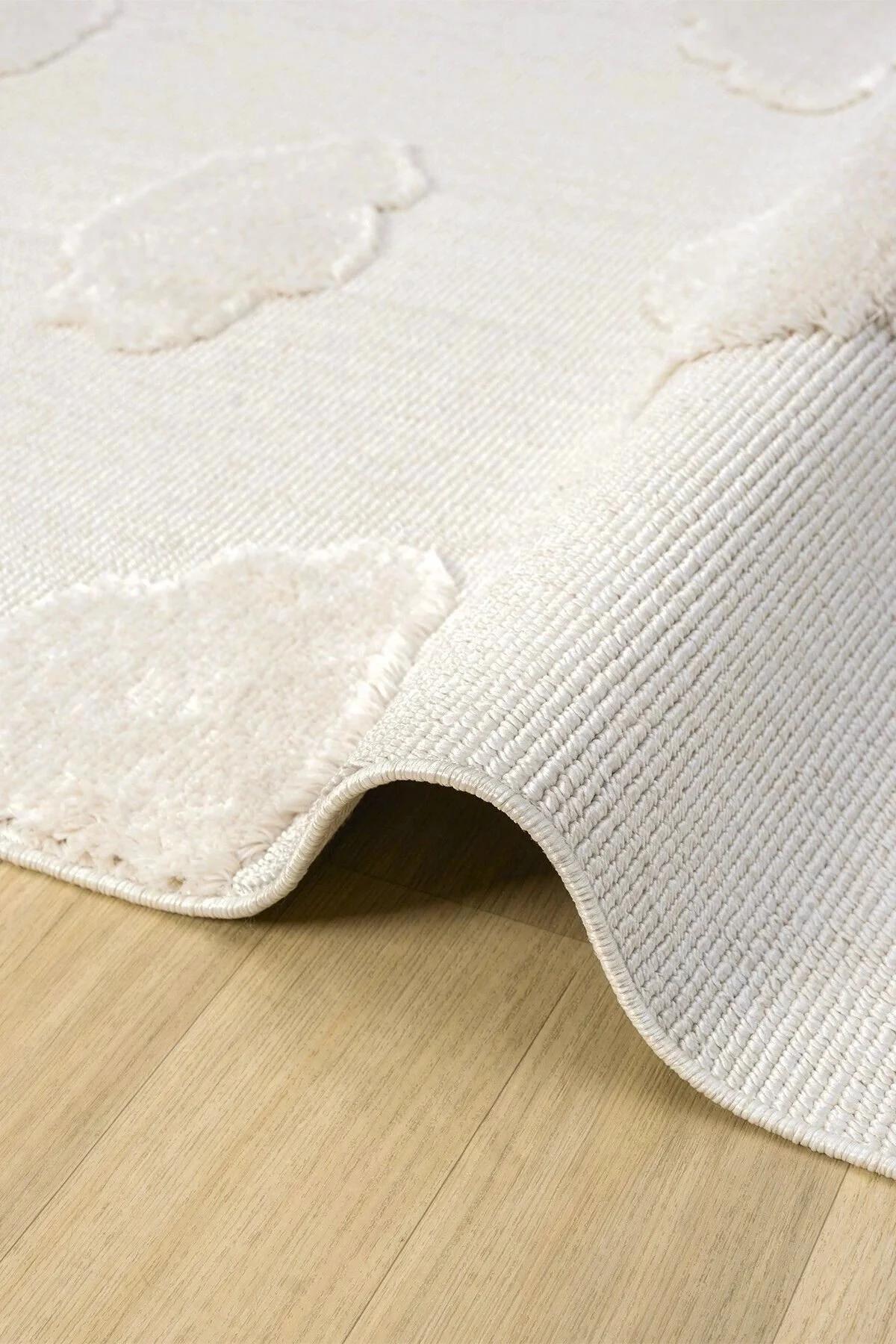 Eliz Home Bulut Desenli Krem Renk Dokuma Halı Bebek Odası Çocuk Odası Halısı 1