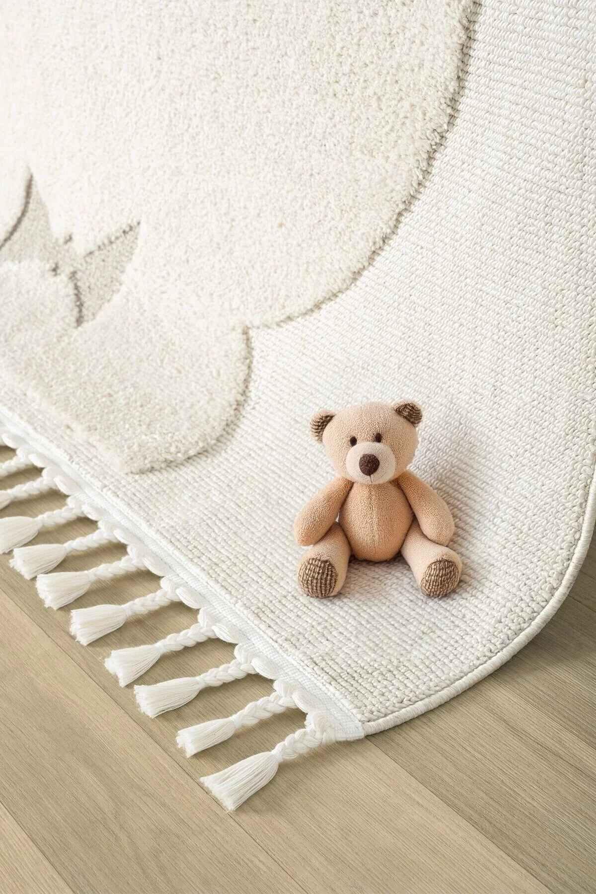 Eliz Home Krem Ayıcıklı Bebek Çocuk Odası Halısı Yumuşak Leke Tutmaz Antialerjik 24