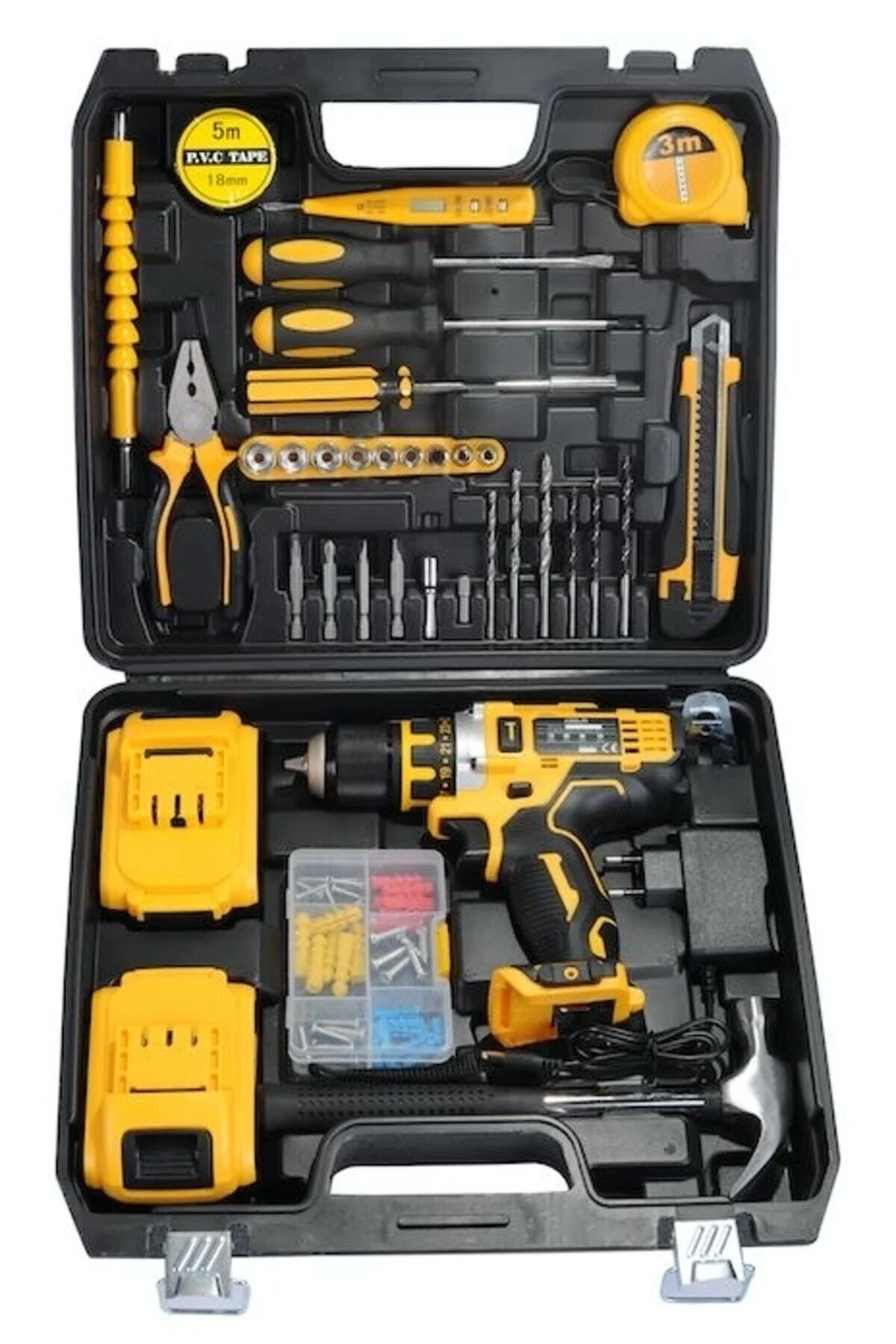Empressco Şarjlı 258Vf 5000mAh Çift Akülü Çekiçli Full Setli Akülü Vidalama Matkap Seti
