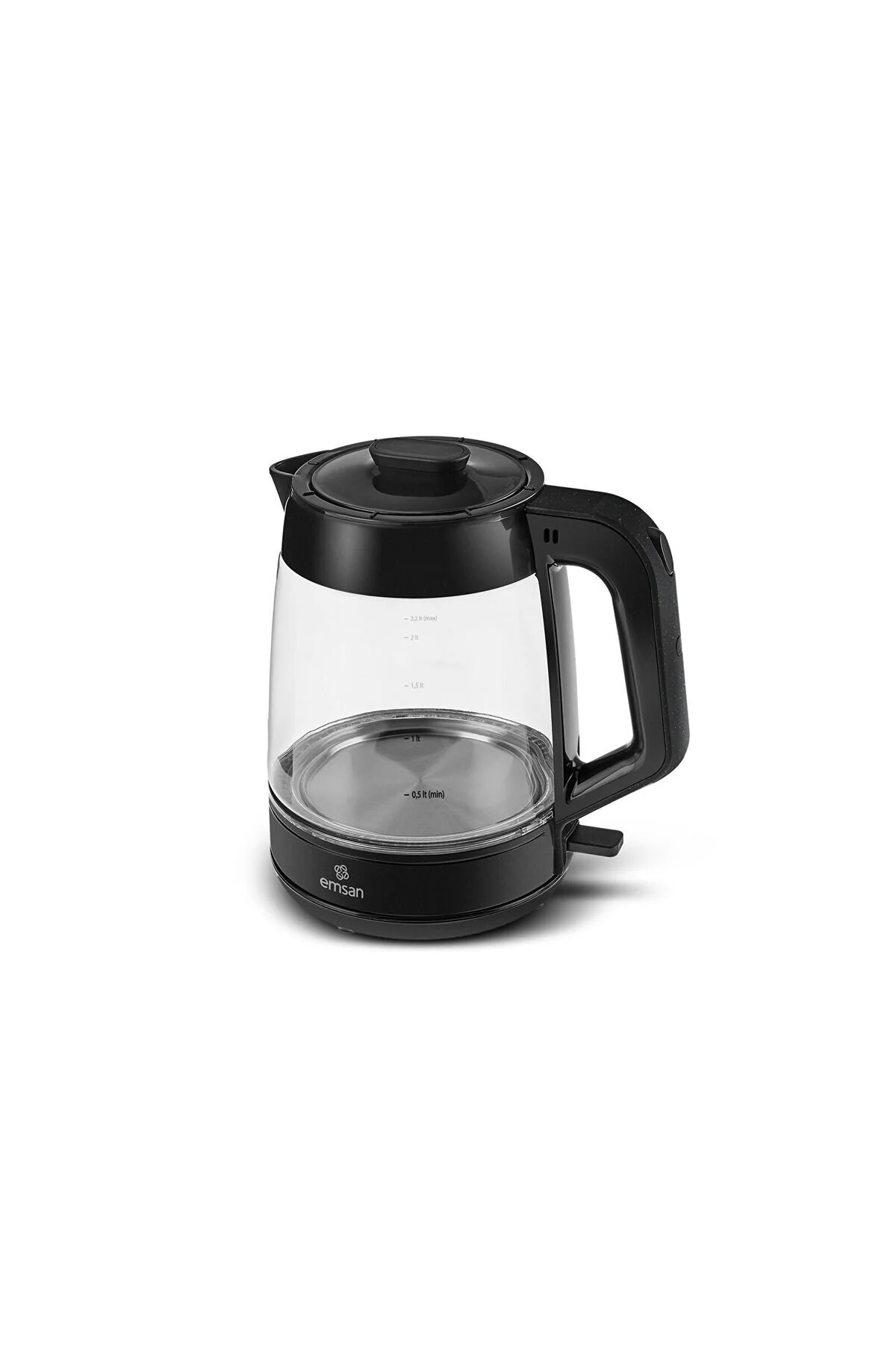 Emsan Glass Tea XL 2 in 1 Cam Çay Makinesi ve Kettle Shiny Black