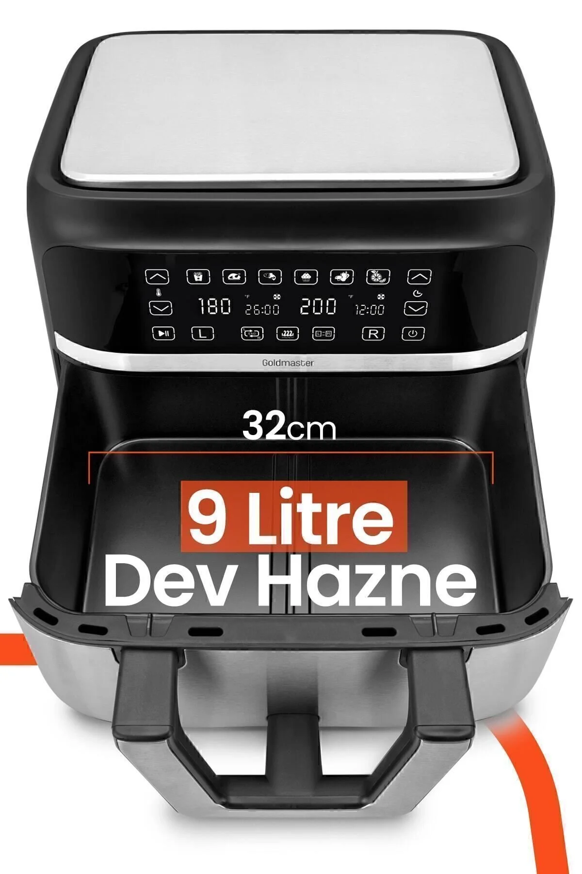 GoldMaster Doublefry 2850w 9 Litre 3xl Dev Tek Ve Çift Hazneli Dokunmatik Airfryer Yağsız Sıcak Hava Fritözü