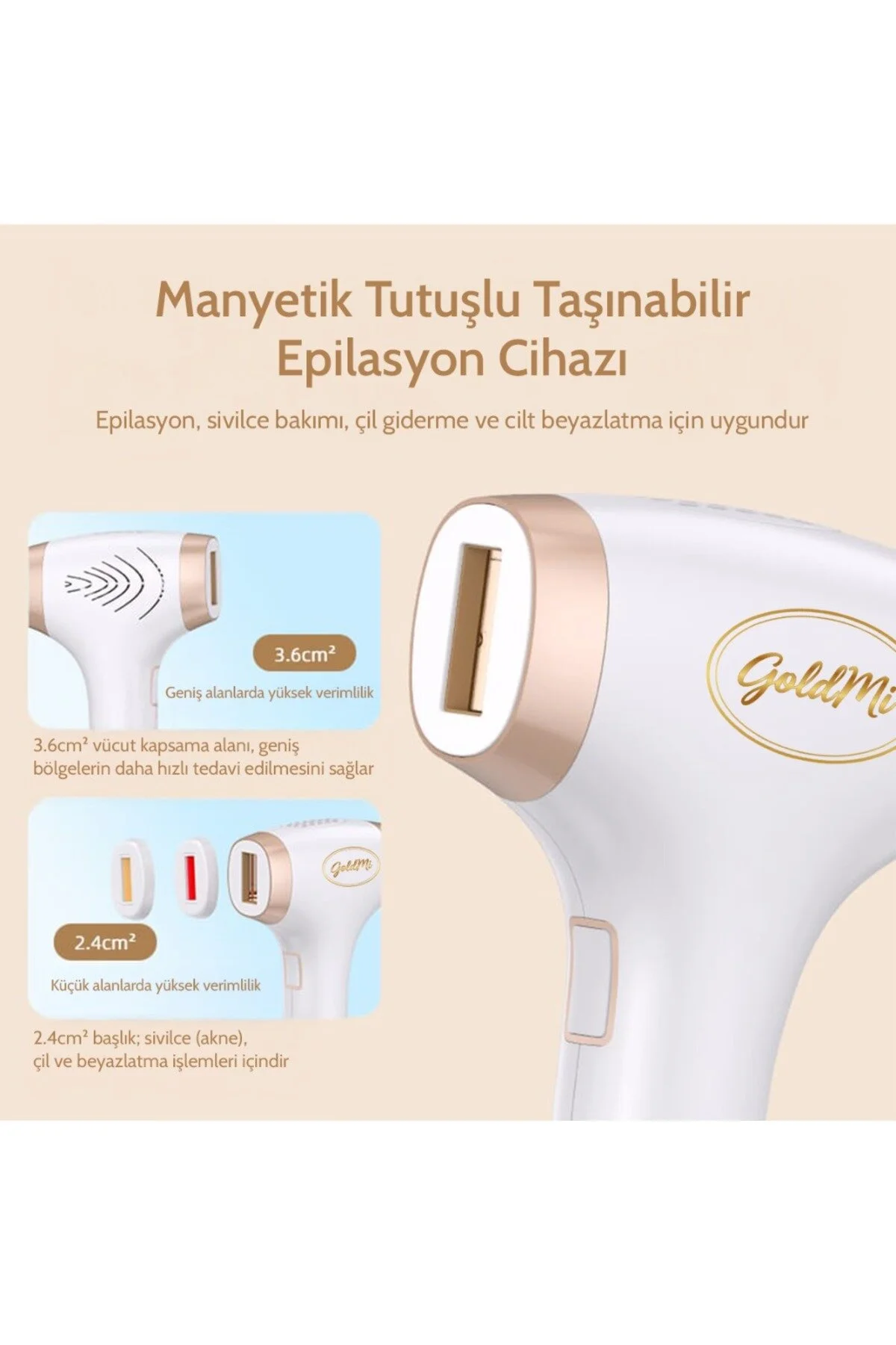 GoldMi Ipl Buz Lazer Epilasyon Cihazı - Sınırsız Atım Cilt Gençleştirme Otomatik/Manuel 21J Yüksek Enerjili
