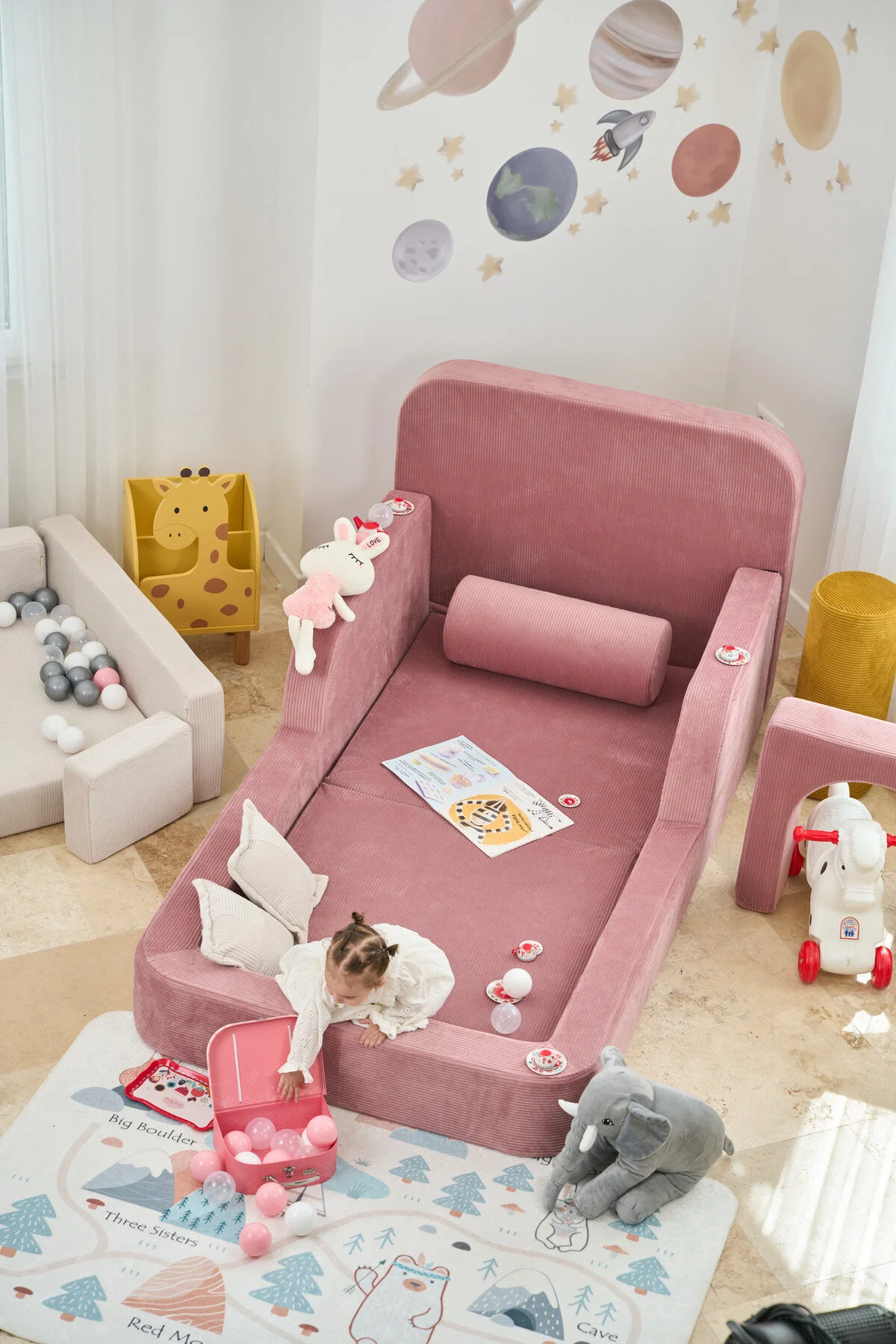 GOOD NİGHT Funbed Yeni Nesil Montessori Çocuk Yatağı & Oyun Alanı Yıkanabilir Sıvı Geçirmez