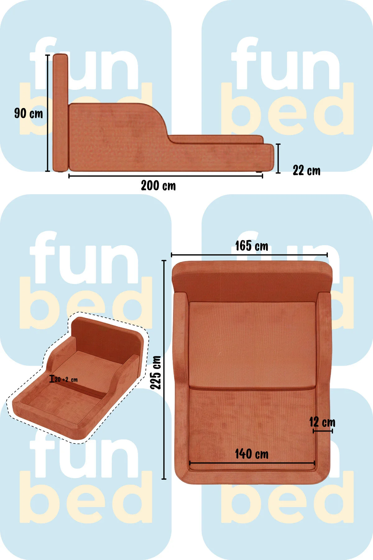GOOD NİGHT Funbed Yeni Nesil Montessori Çocuk Yatağı & Oyun Alanı Yıkanabilir Sıvı Geçirmez