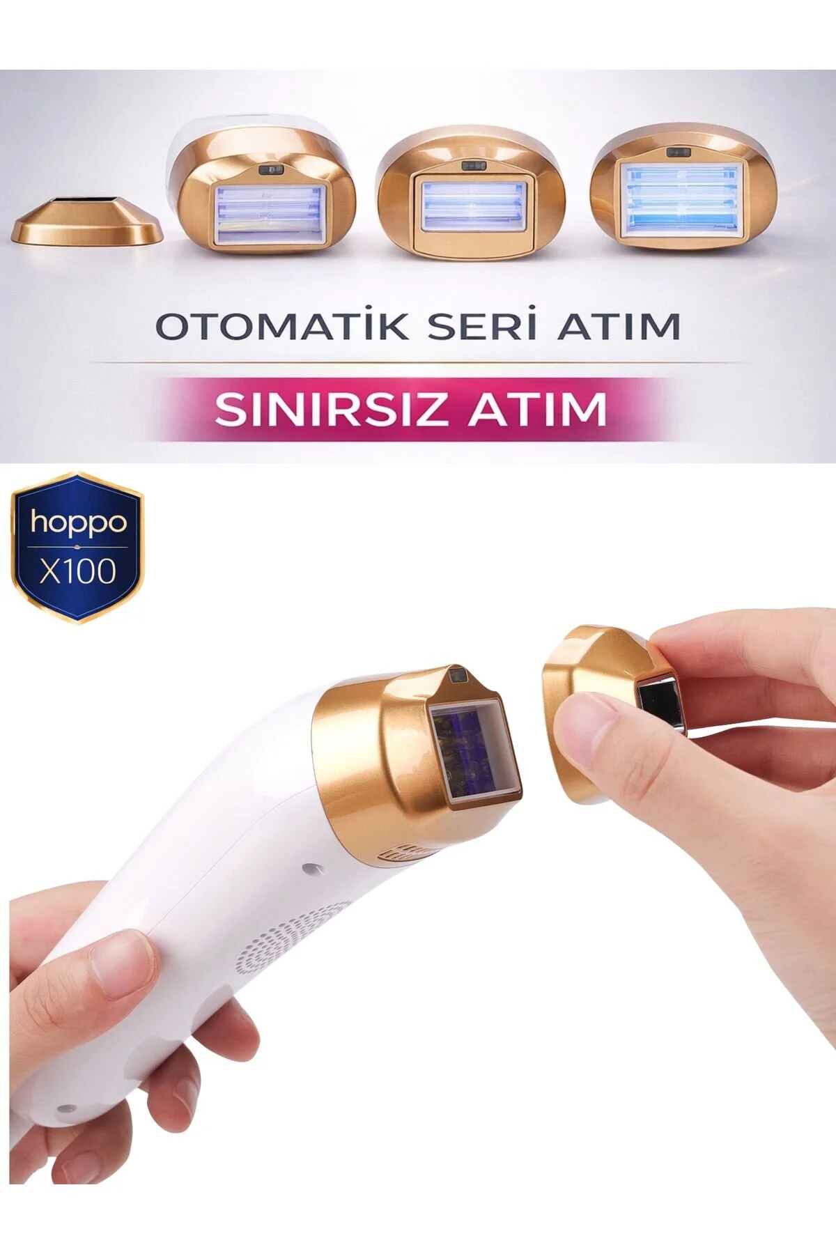 hoppo X100 Ipl Buz Lazer Epilasyon Cihazı Sınırsız Atım 10 Kademe Ultra Güçlü