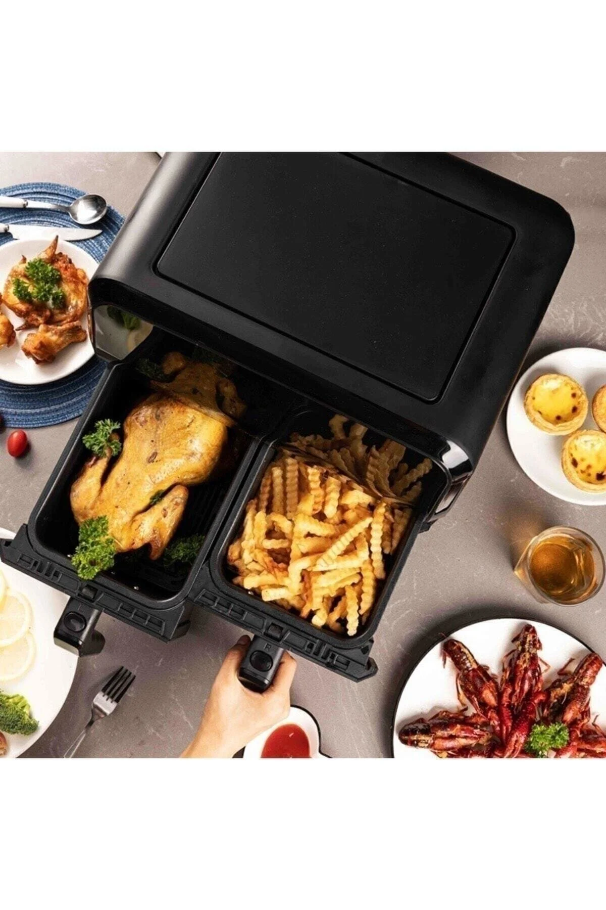 HUTT Airfryer Fritöz Yağsız 8 l Distribütör Garantili