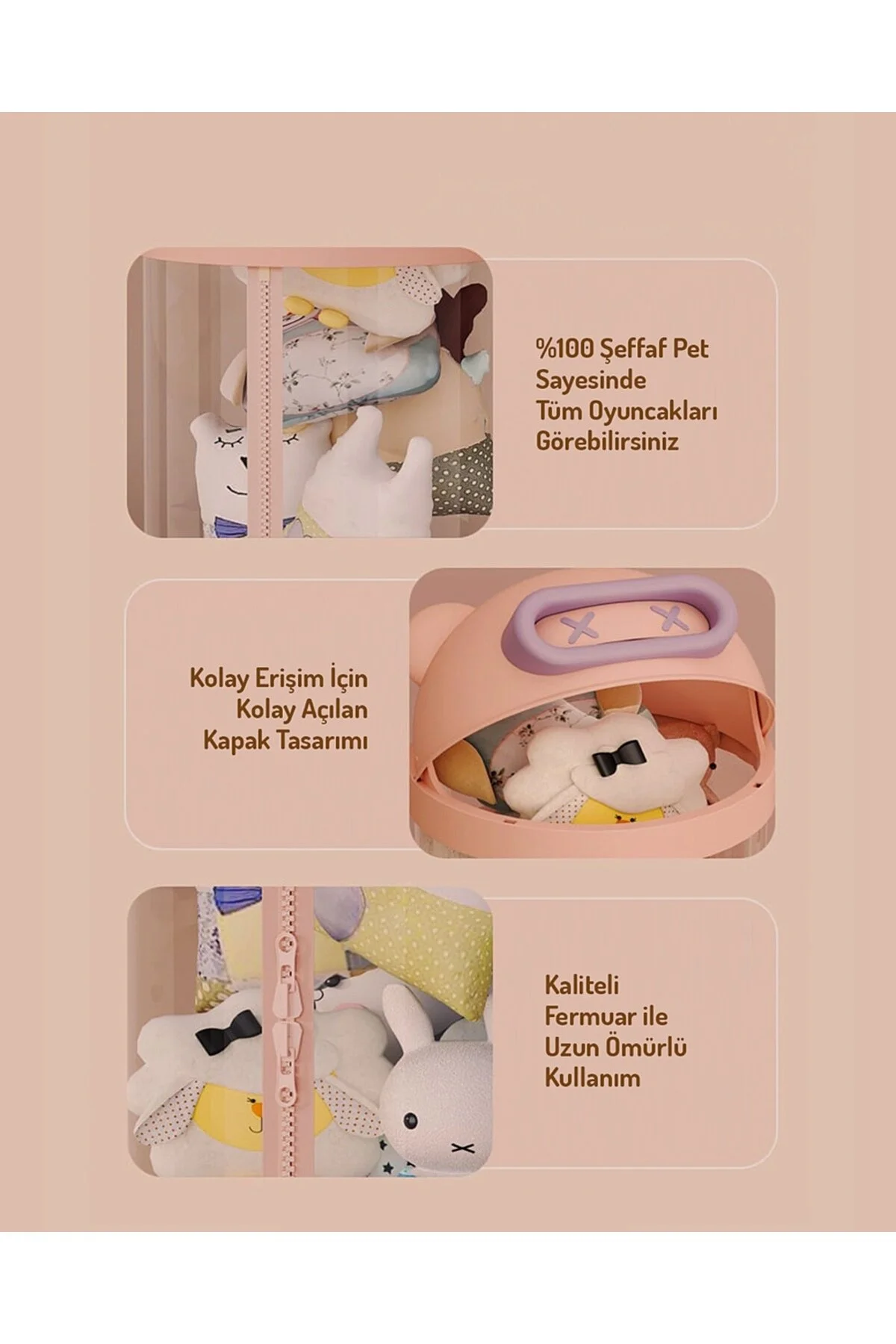 HZL-ERS Oyuncak Kulesi | Yaklaşık 110 Litre Saklama Alanı | Şeffaf Şık Pratik Oyuncak Saklama Dolabı 30*175