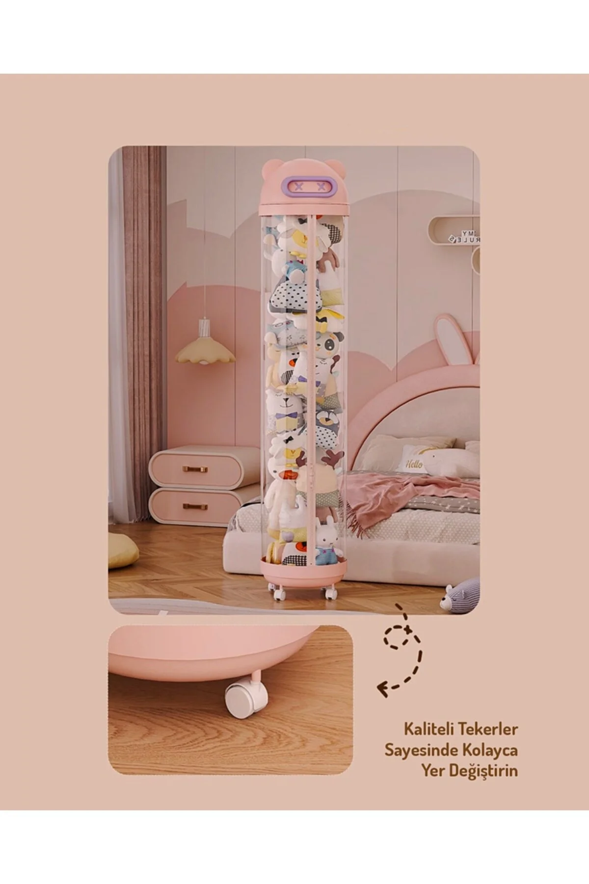 HZL-ERS Oyuncak Kulesi | Yaklaşık 110 Litre Saklama Alanı | Şeffaf Şık Pratik Oyuncak Saklama Dolabı 30*175