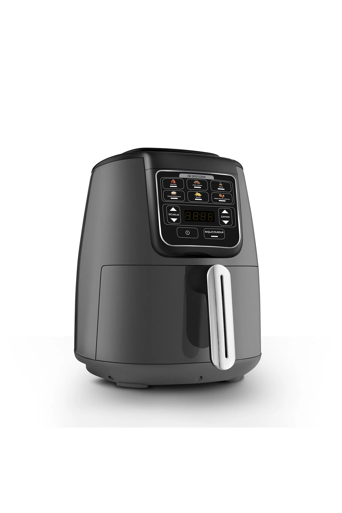 Karaca Air Pro Cook Köz Steel XL Çelik Hazneli Airfryer Space Gray 4 Litre 4 Kişilik