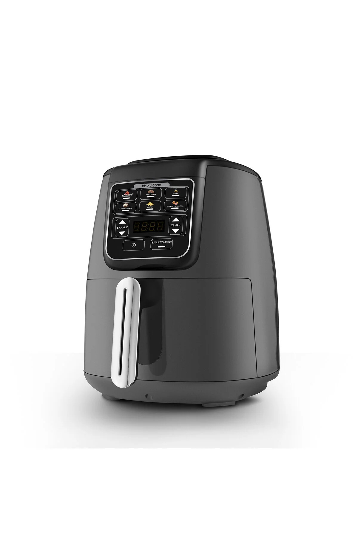 Karaca Air Pro Cook Köz Steel XL Çelik Hazneli Airfryer Space Gray 4 Litre 4 Kişilik