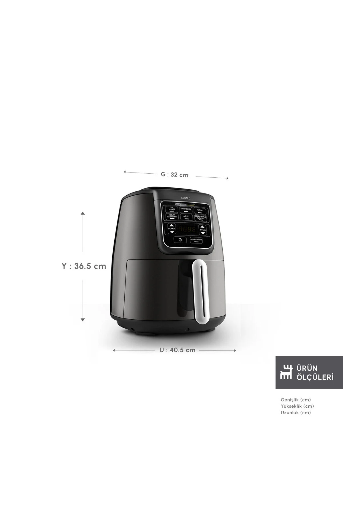 Karaca Connect Air Pro Cook XL 2 in 1 Uzaktan Erişimli Airfryer Shadow Grey
