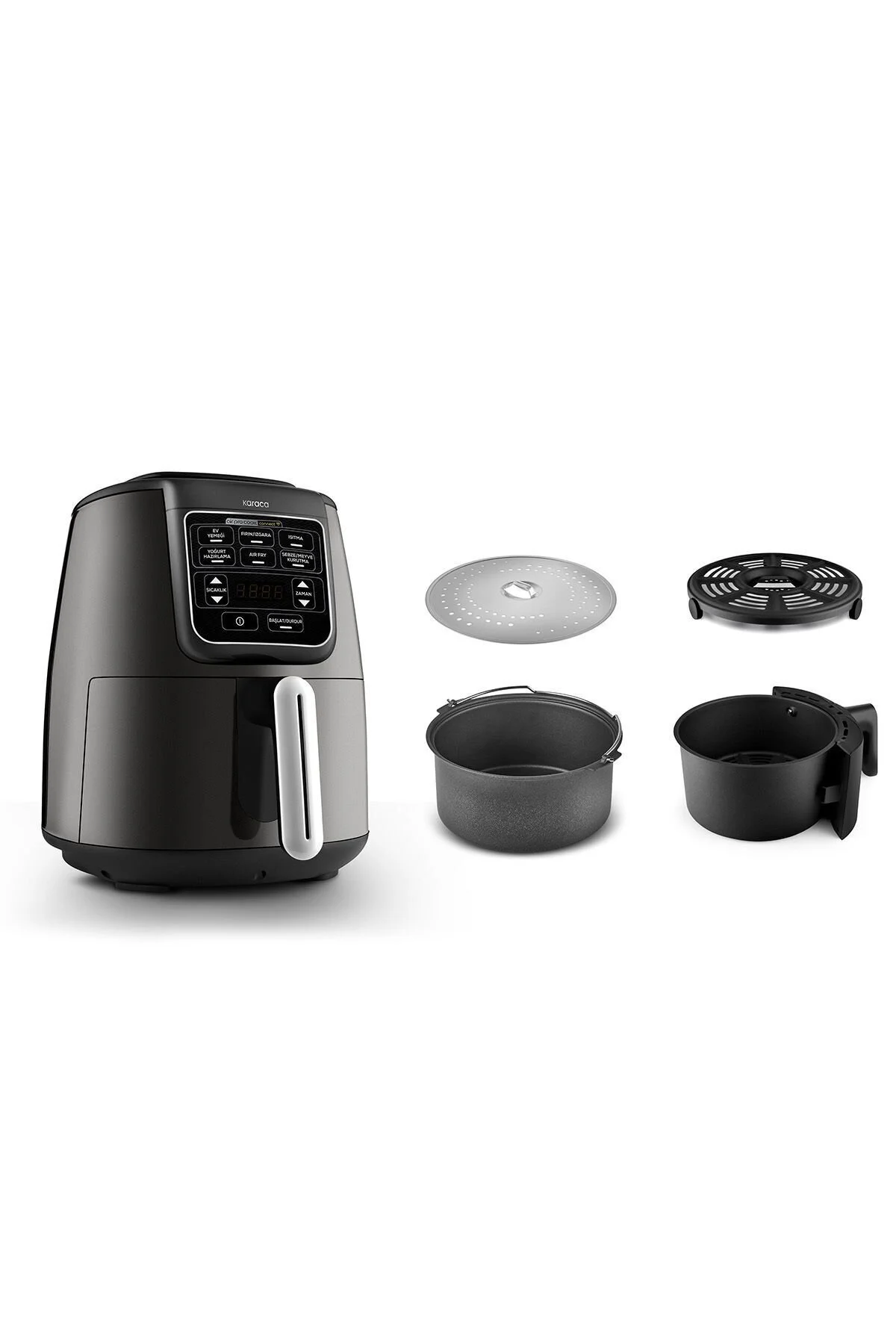 Karaca Connect Air Pro Cook XL 2 in 1 Uzaktan Erişimli Airfryer Shadow Grey
