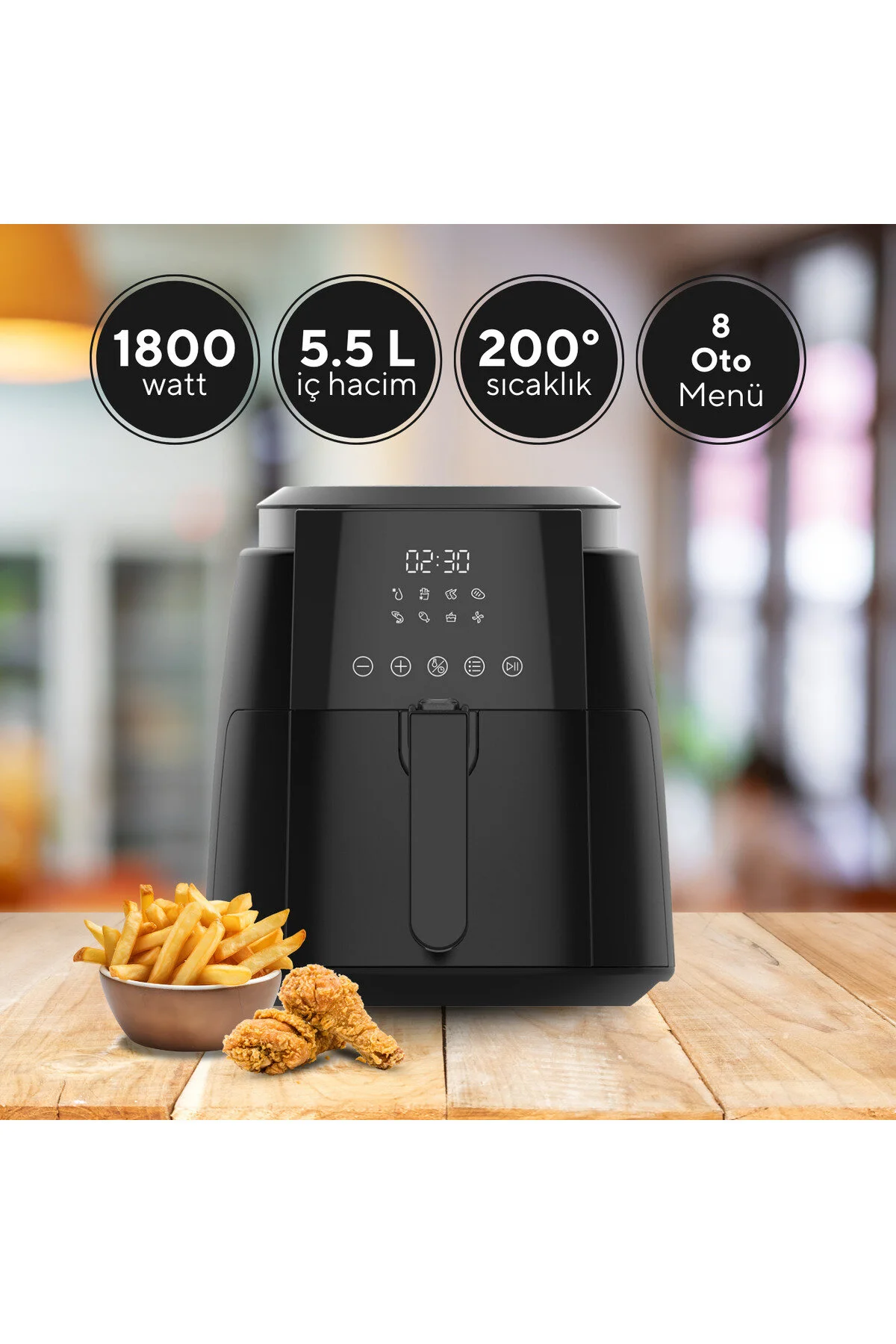 KUMTEL Digital Fastfryer XL ( Yağsız Fritöz Airfryer ) HAF-02