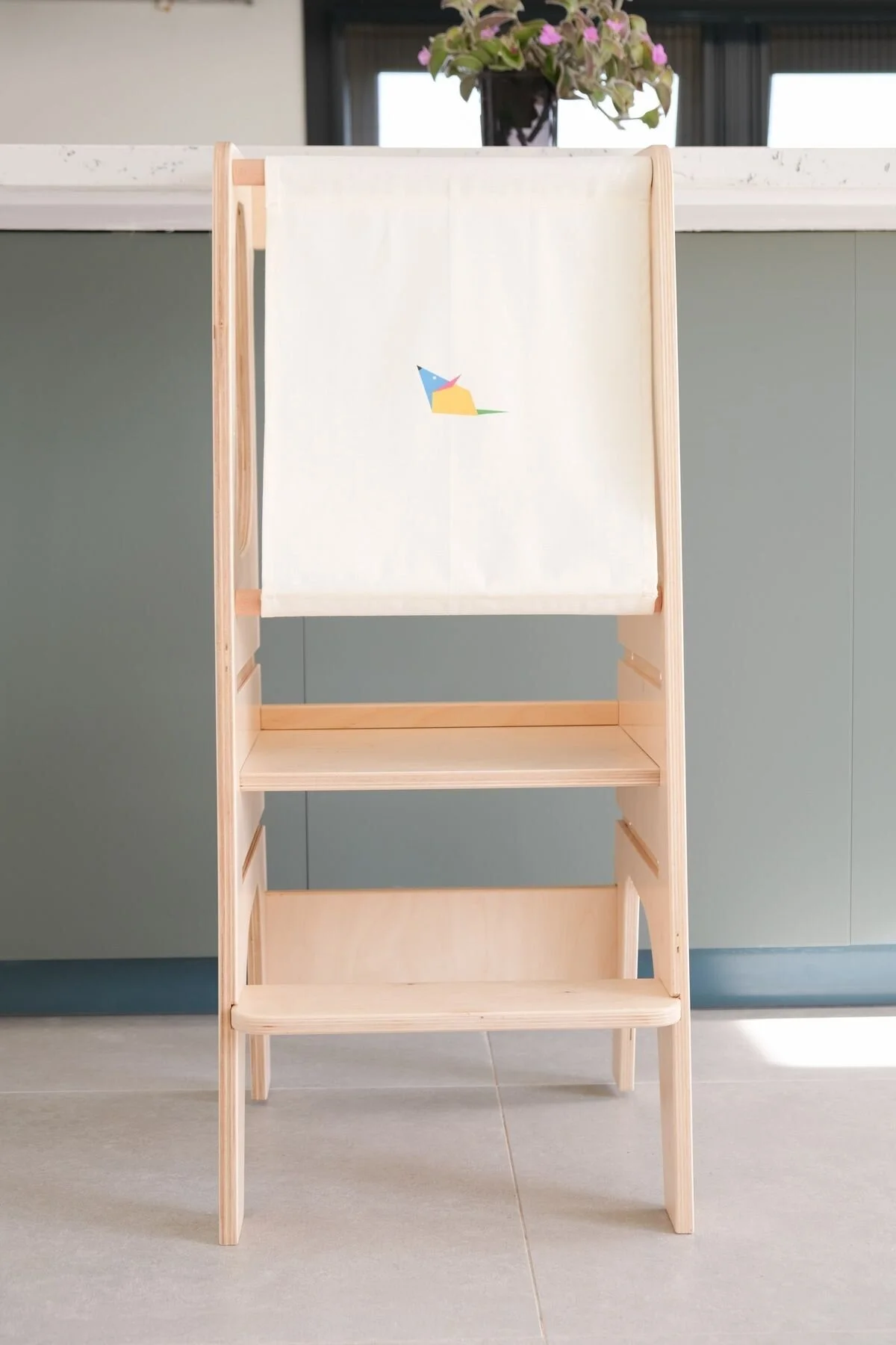 Minik Fare Montessori Öğrenme Kulesi Huş Ahşap - Doğal