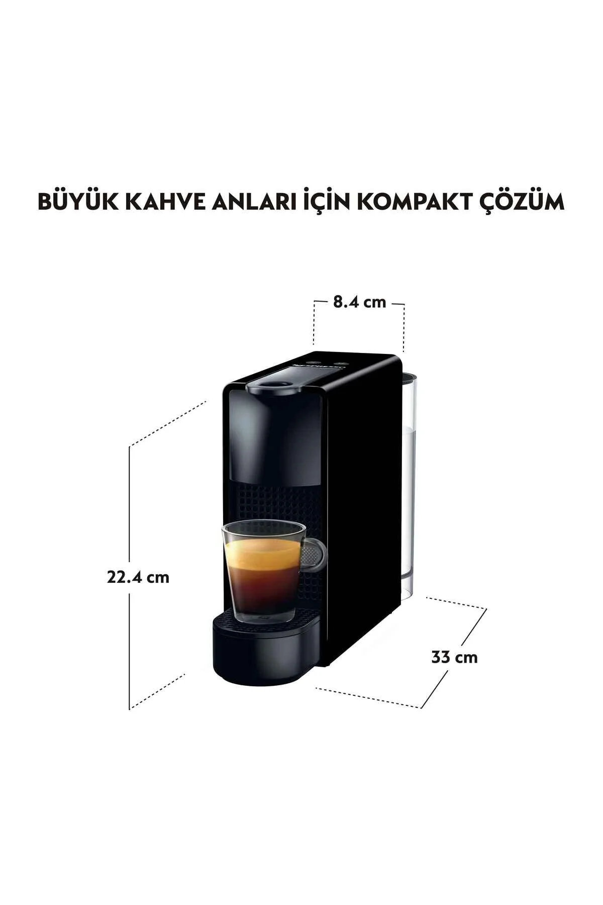 Nespresso C35 Essenza Mini Siyah Kahve Makinesi Ve Süt Köpürtücü Aksesuar