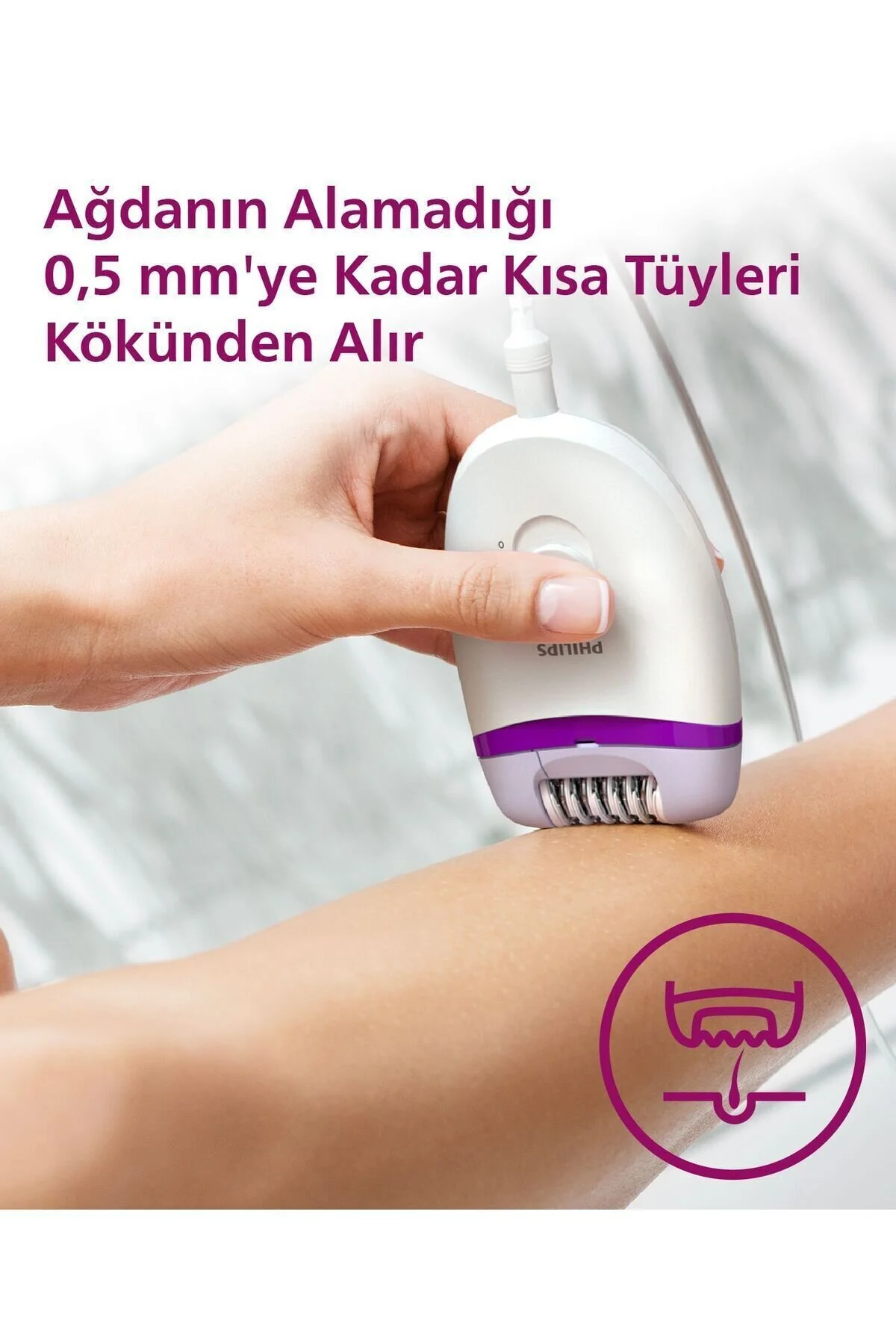 Philips BRE225/05 Kablolu Epilatör,Bacak İçin Kullanım,2 Hız Ayarı,Yıkanabilir Başlık