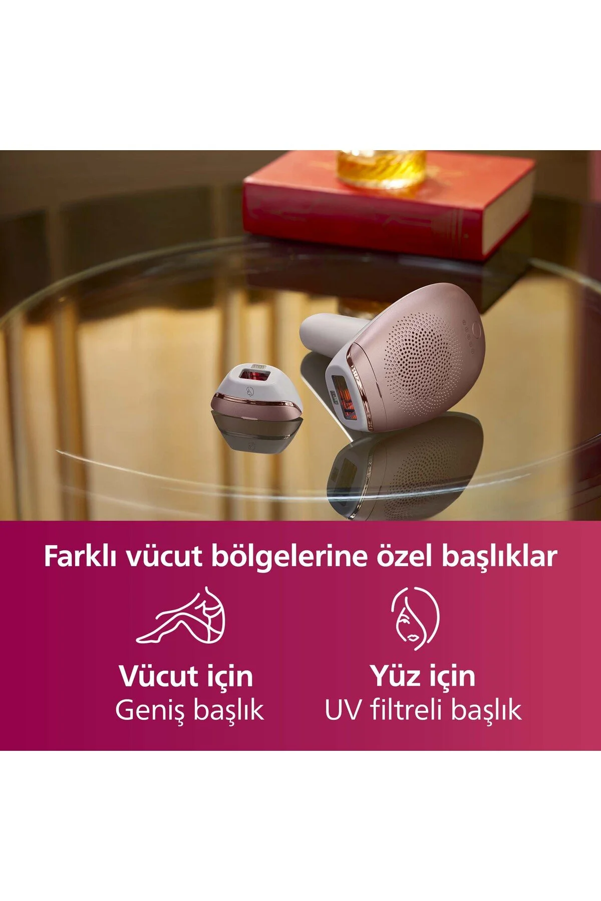 Philips Lumea 7000 Serisi SC1997/00 IPL Tüy Alma,Vücut ve Yüz için 2 Başlık,Çanta