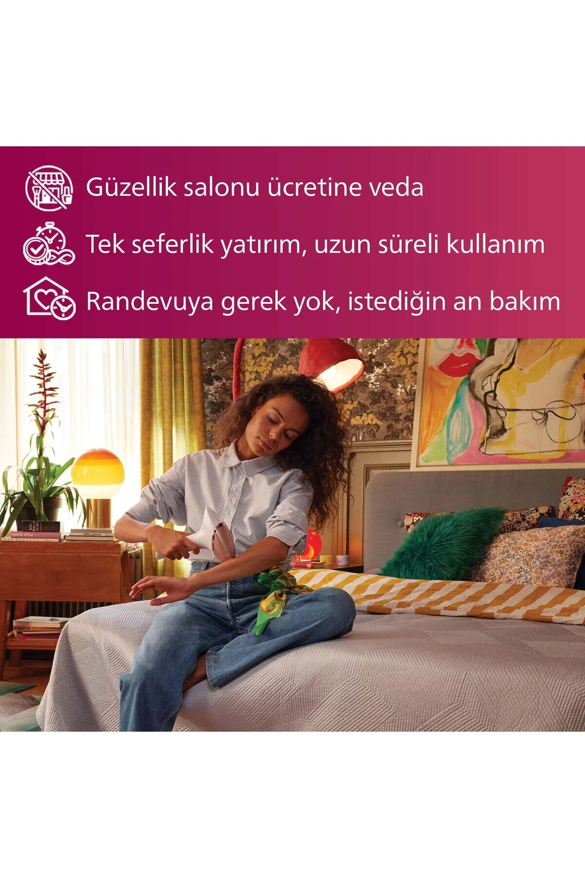 Philips Lumea 7000 Serisi SC1997/00 IPL Tüy Alma,Vücut ve Yüz için 2 Başlık,Çanta