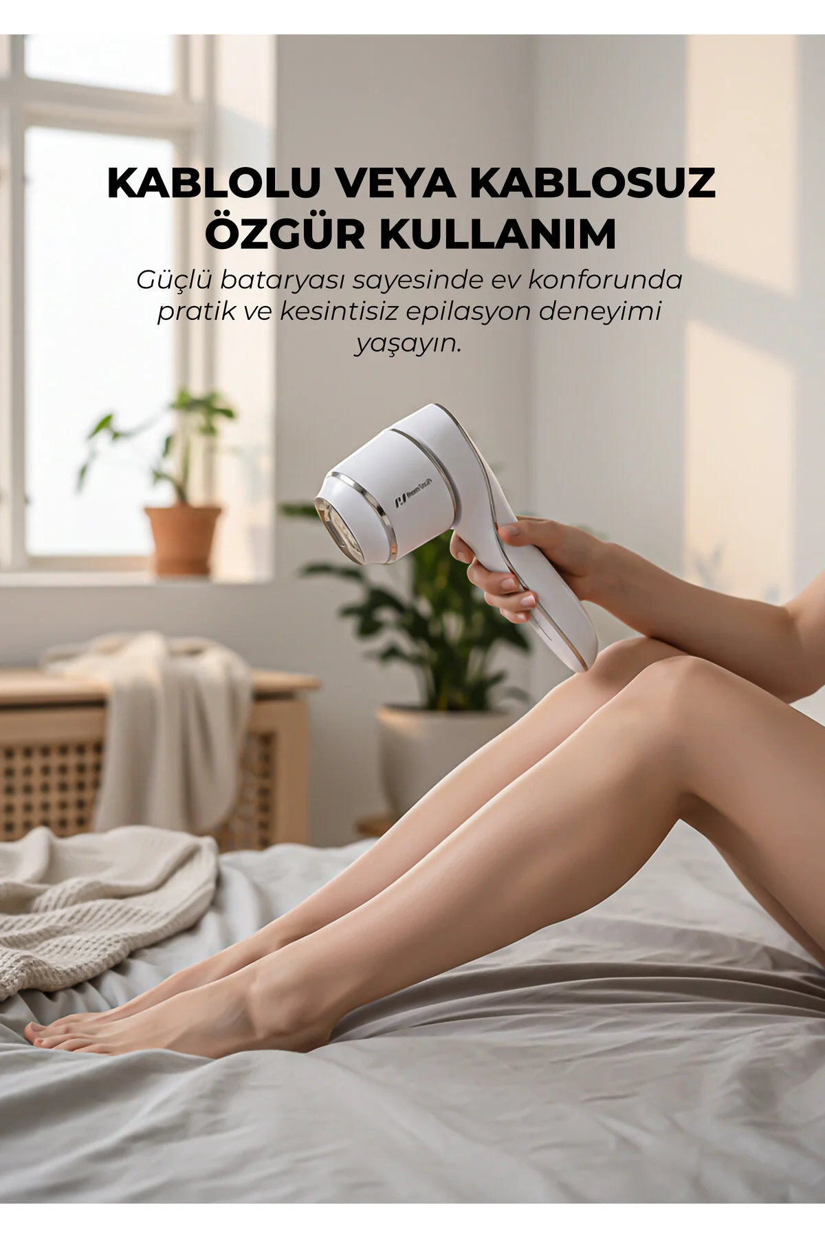 PiranTech BHRL-15 IPL Lazer Epilasyon Cihazı Buz Soğutmalı, 10 Seviye, Kablosuz & Kablolu