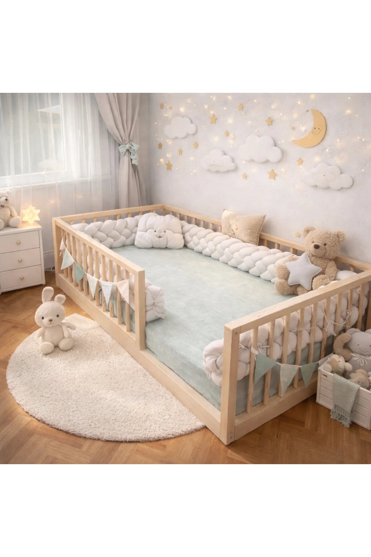 SRKYHOME CONSEPT YUVARLAK ÇITALI BEBEK VE ÇOCUK KARYOLASI