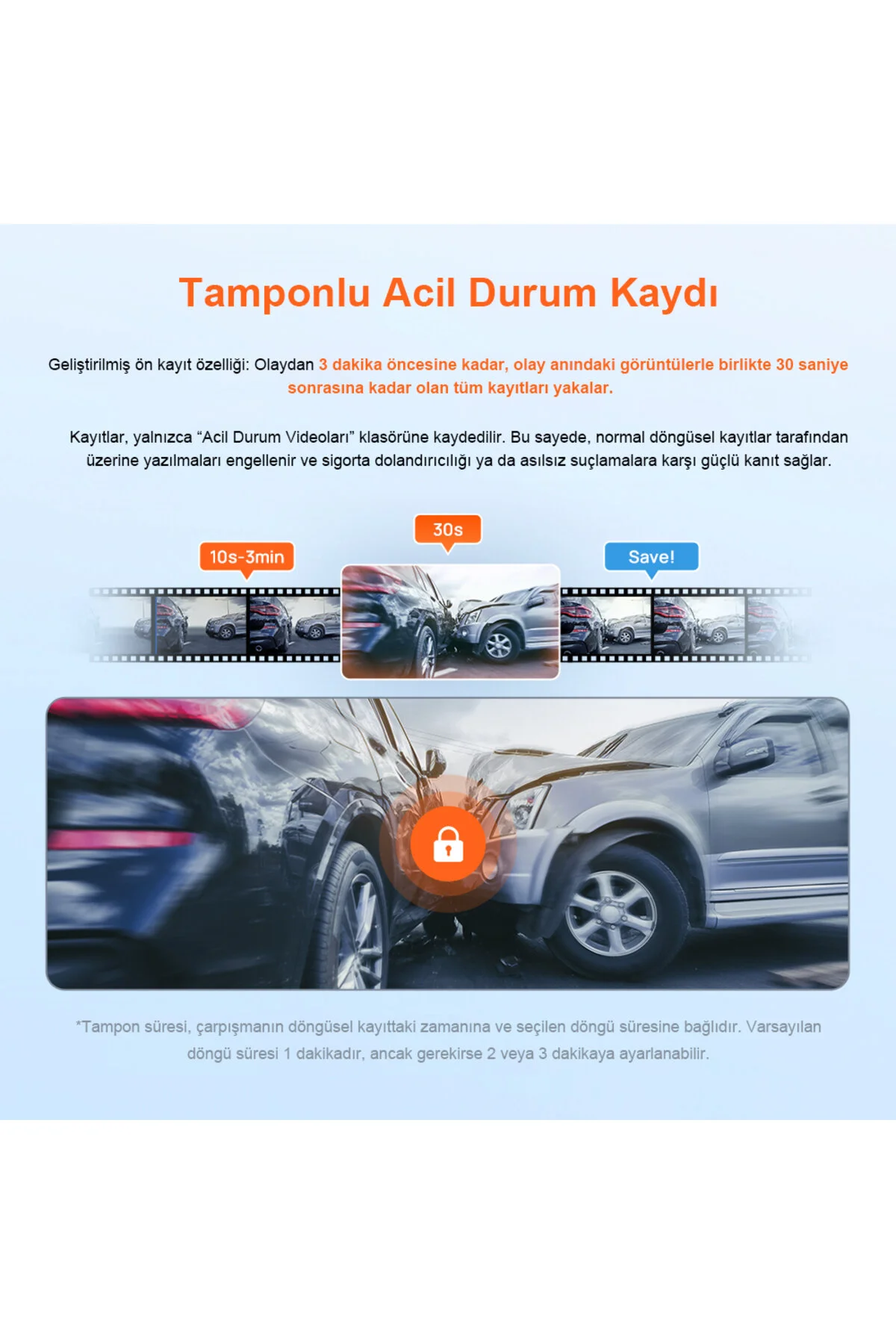 70MAİ Araç Kamerası A410 Ön Kamera+ RC21 Arka Kamera Set 2.5K + 1080P Çift Kamera