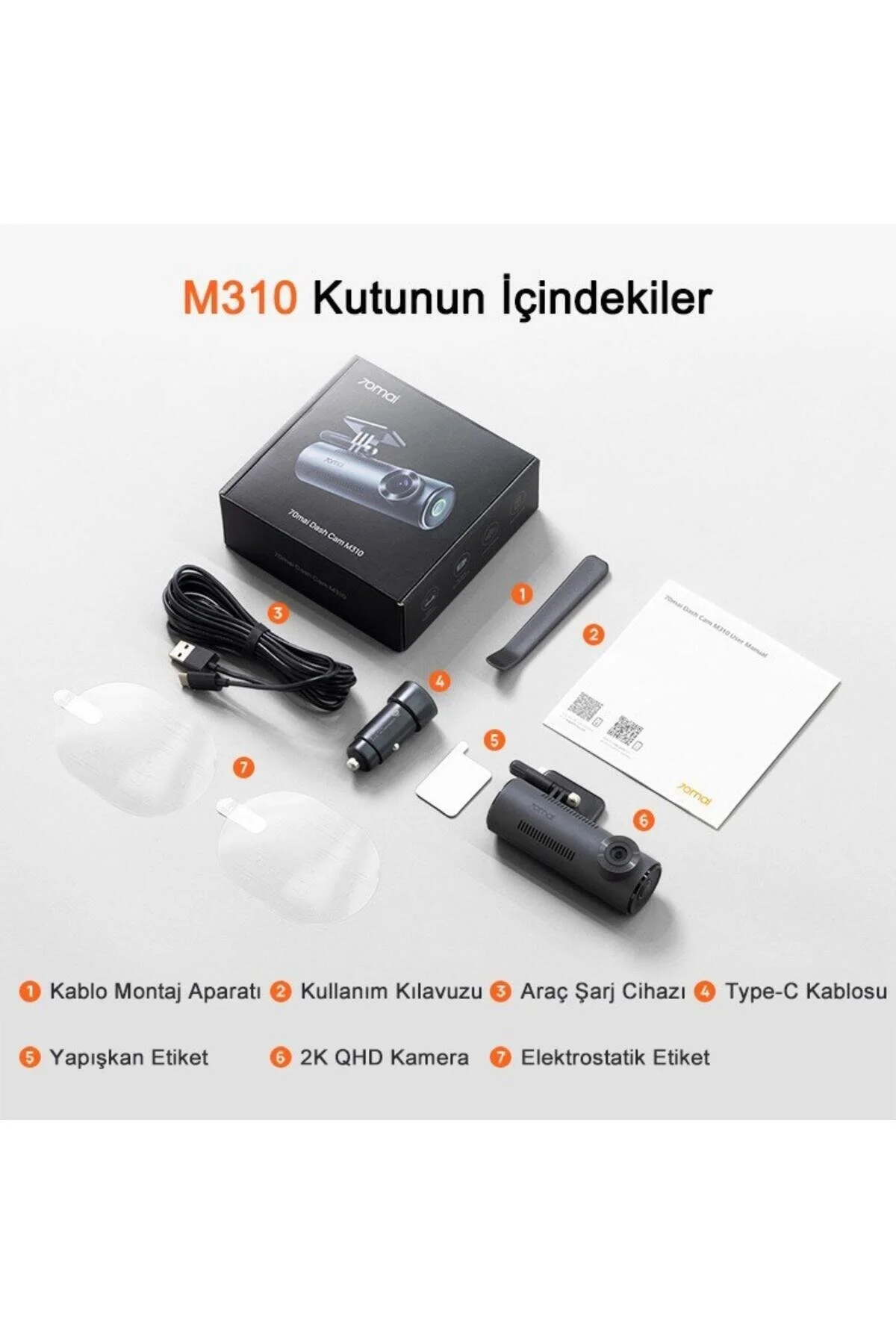 70MAİ M310 Plus 2K Ön Araç Kamerası