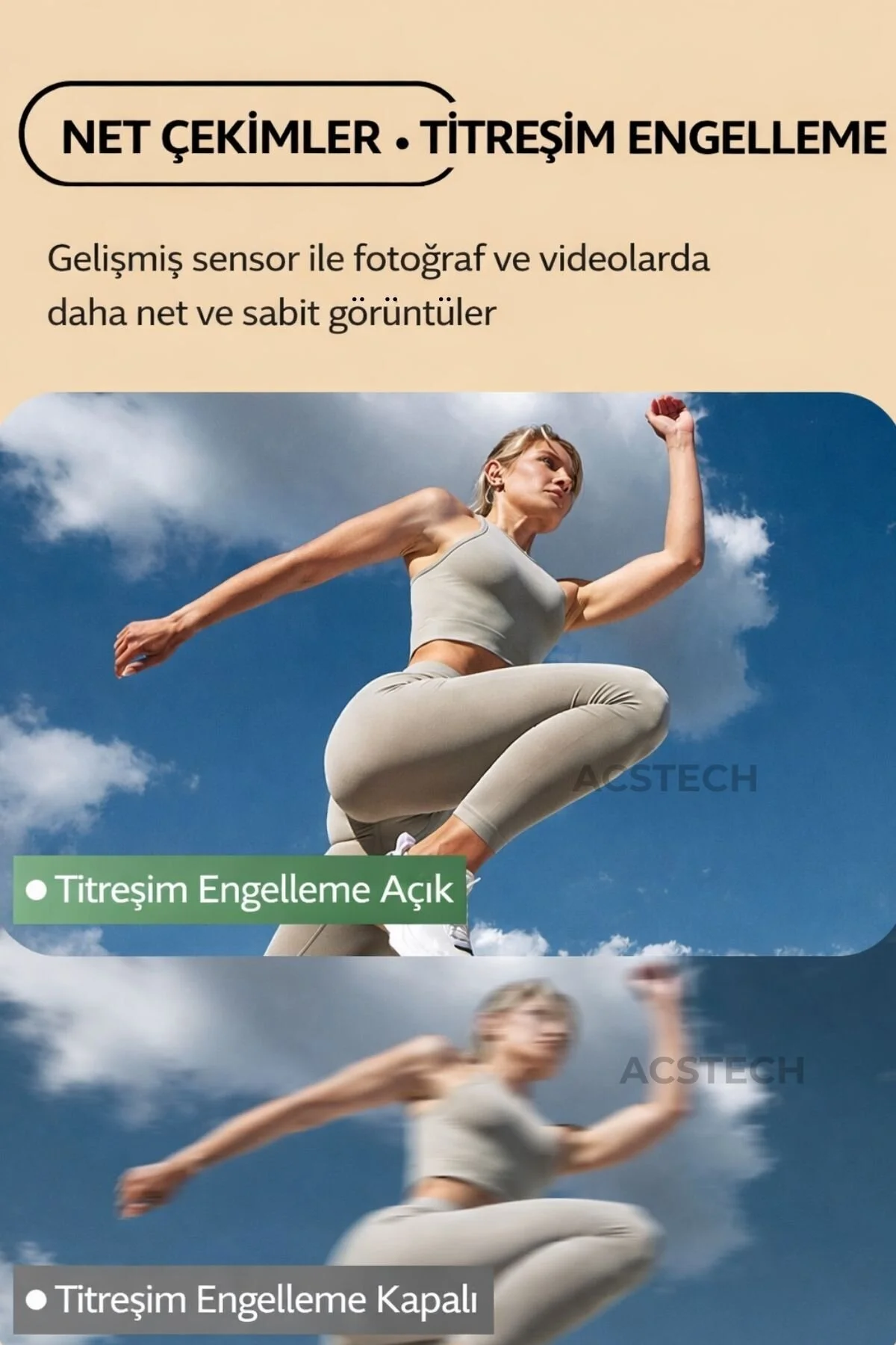 ACSTECH 4K Dijital Fotoğraf Makinesi 48MP Flip Ekran 18X Zoom Flaşlı 64GB Hediyeli Türkçe Menü