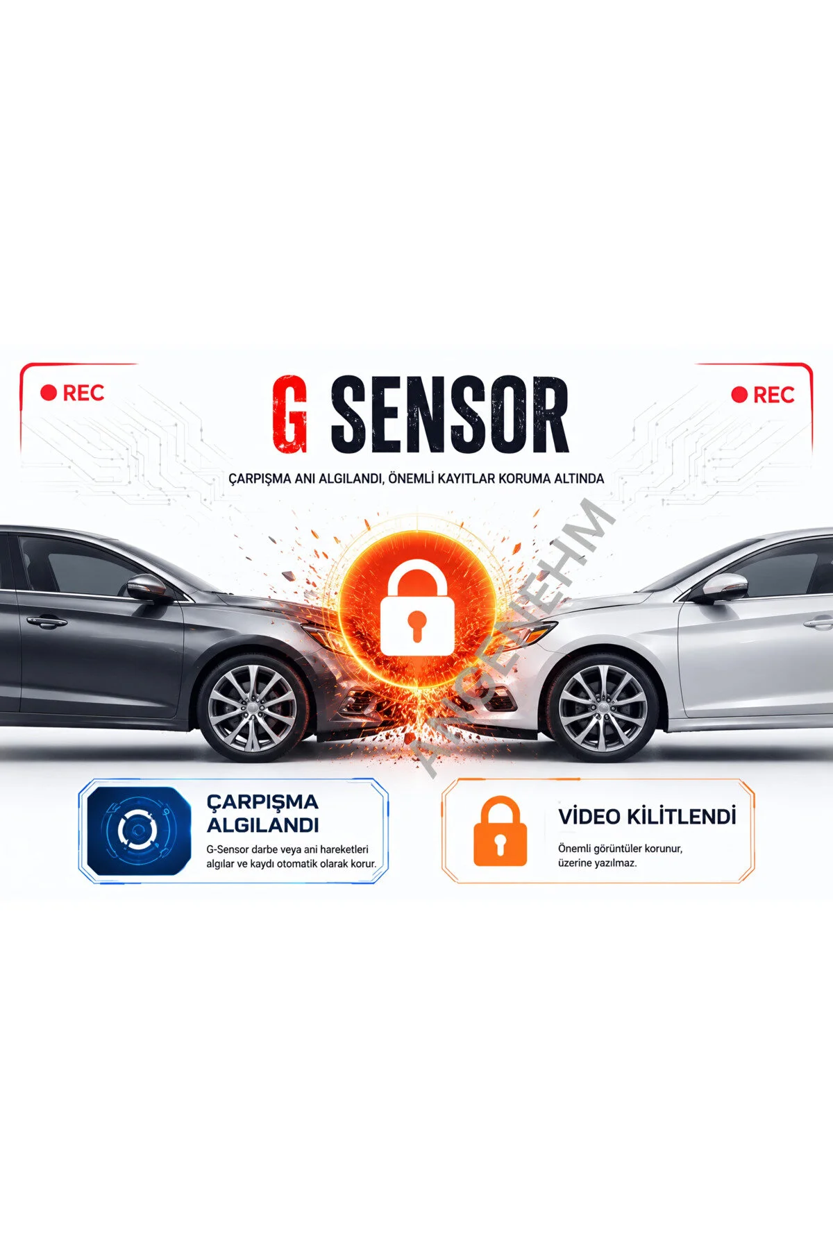 Angenehm Ön Arka İç Geniş Açı Net Görüntü 4K 1080P Full HD Araç İçi Dışı Kamera G Sensör Wifi GPS 3 Kamera